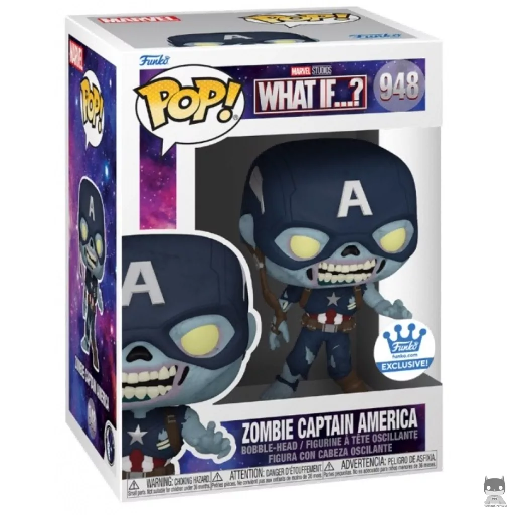 Zombie Captain America Funko Pop! figure in its box