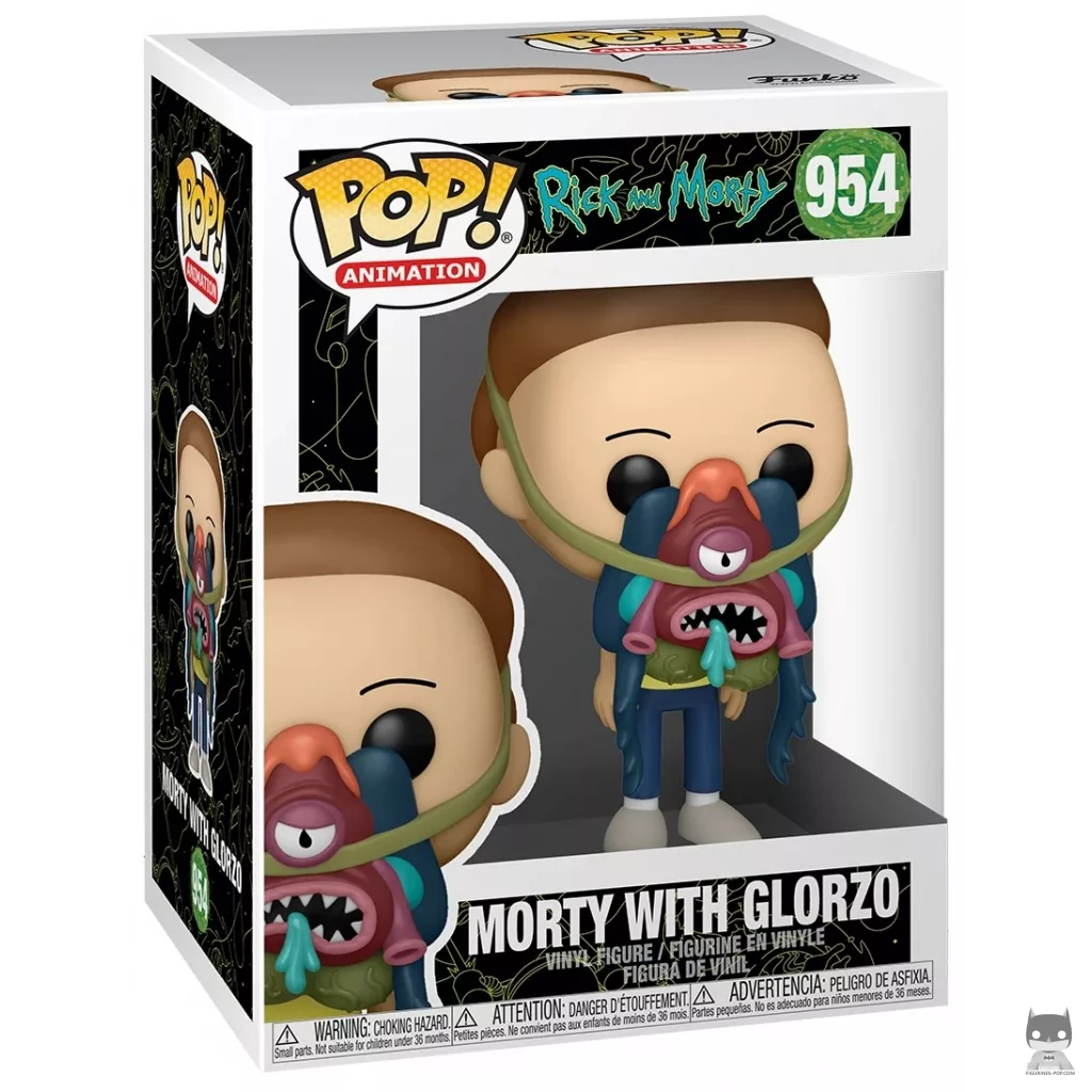Morty with Glorzo Funko Pop! figure in its box