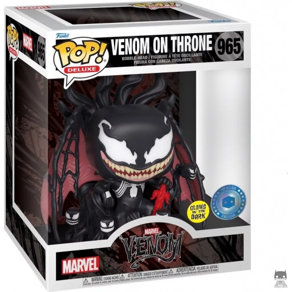Venom on Throne (Glow in the Dark) Funko Pop! figure in its box