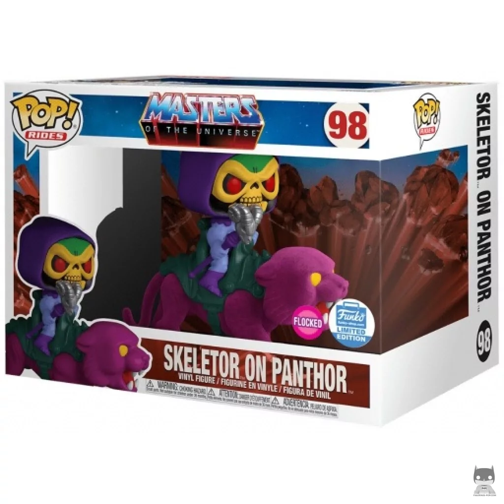 Skeletor on Panthor (Flocked) Funko Pop! figure in its box