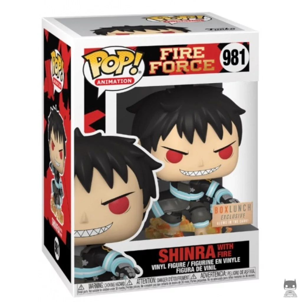 Shinra with Fire (Glow in the Dark) Funko Pop! figure in its box