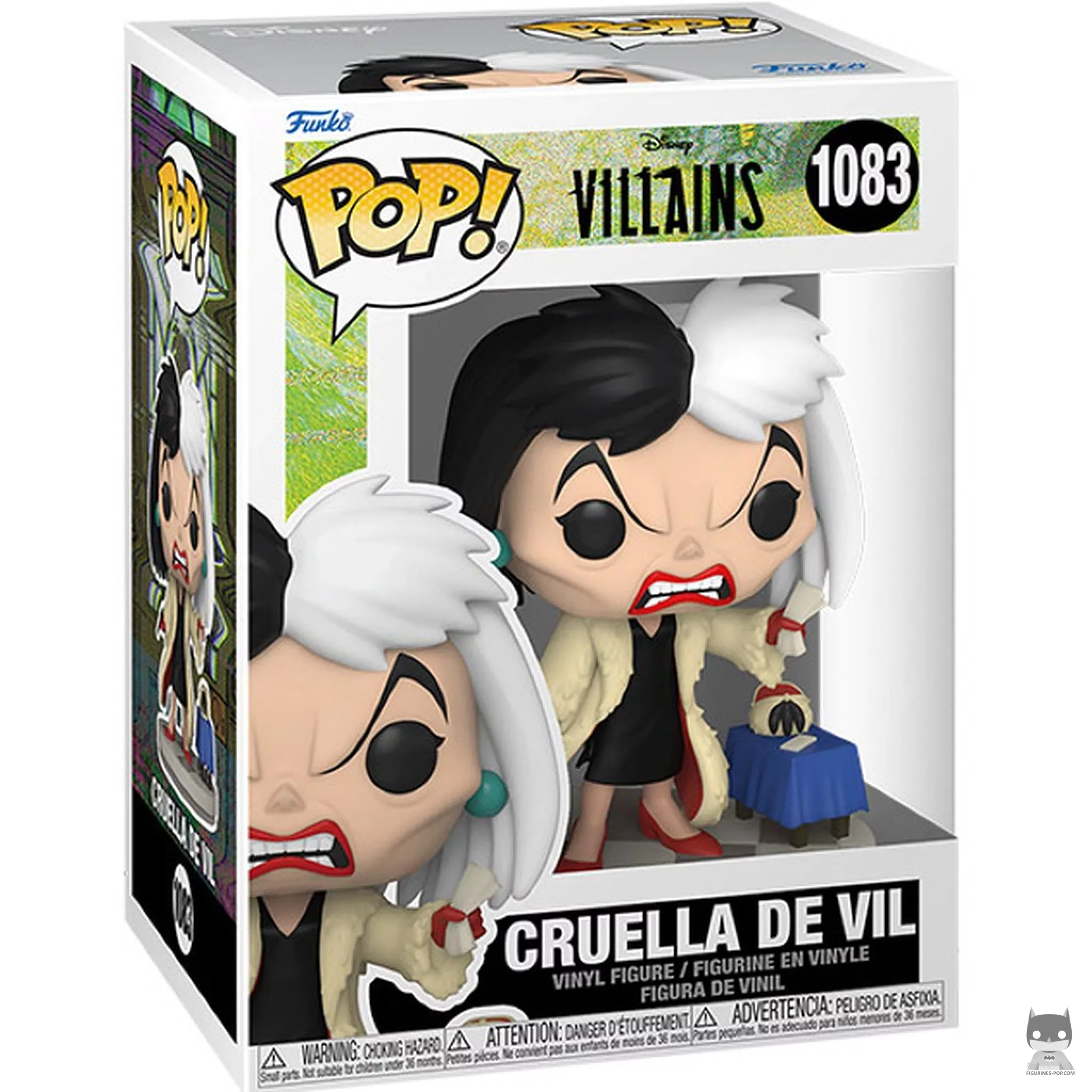 Cruella de Vil Funko Pop! figure in its box