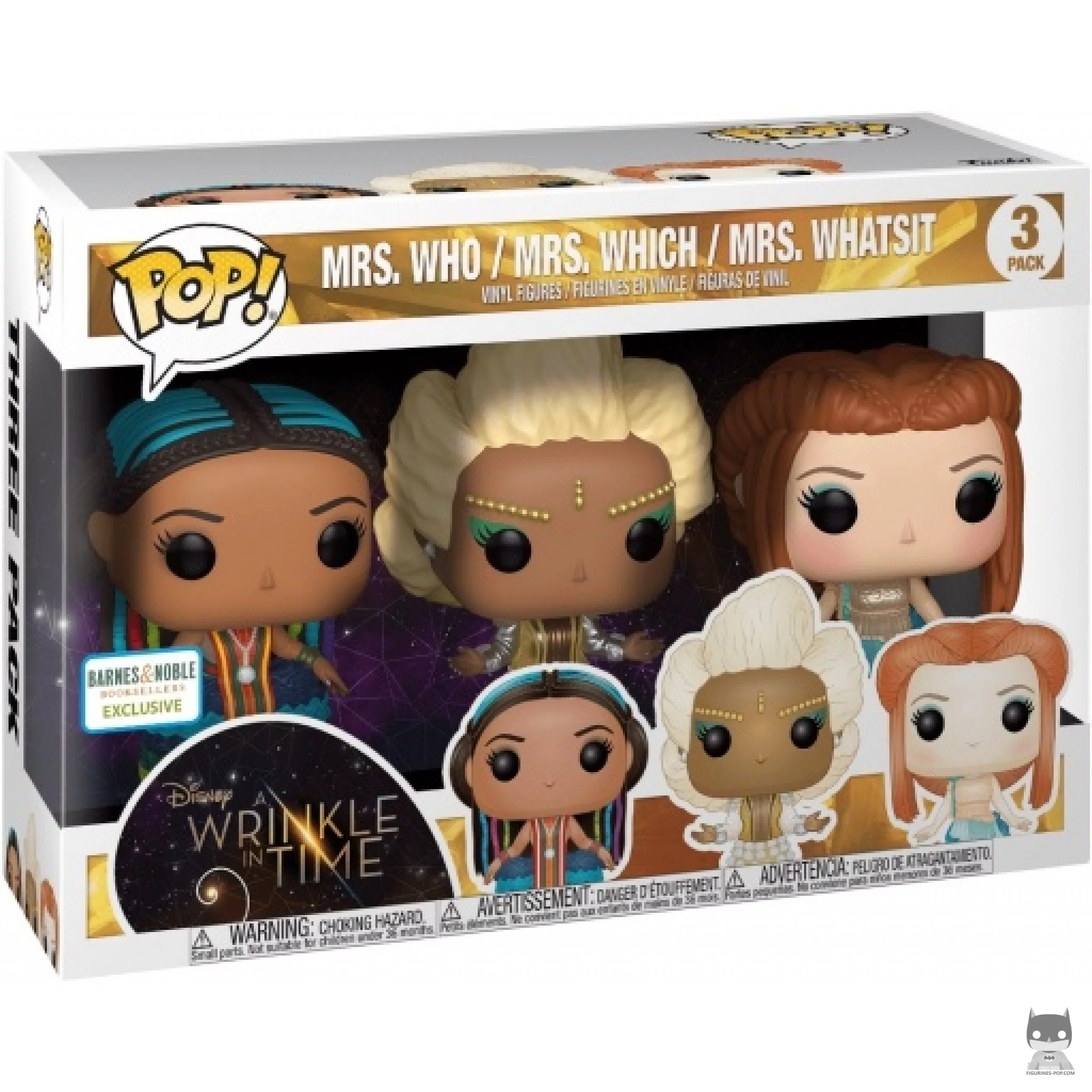 Mrs. Who, Mrs. Which & Mrs. Whatsit Funko Pop! figure in its box