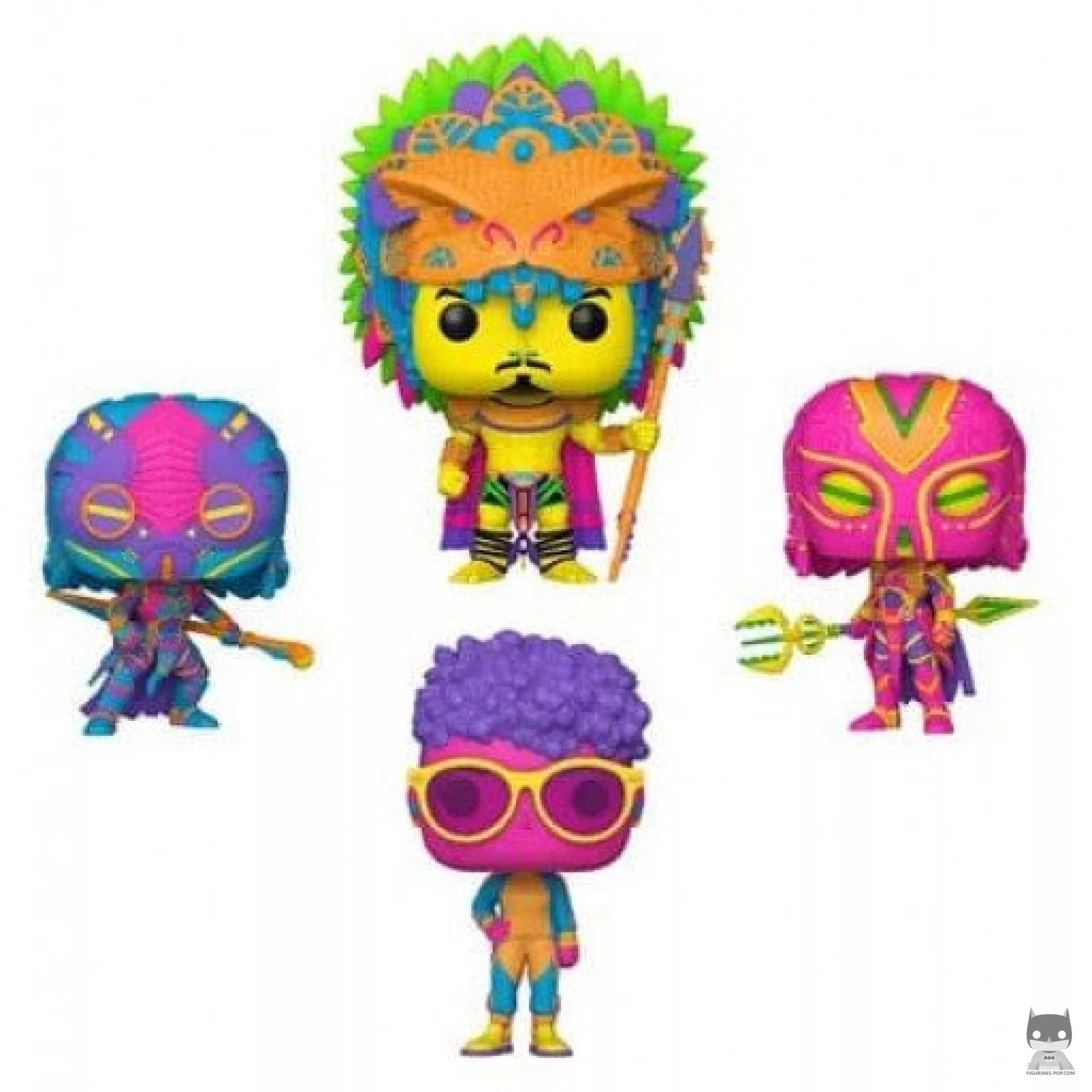 King Namor, Shuri, Okoye & Aneka (Black Light) Funko Pop! figure (Black Panther: Wakanda Forever)