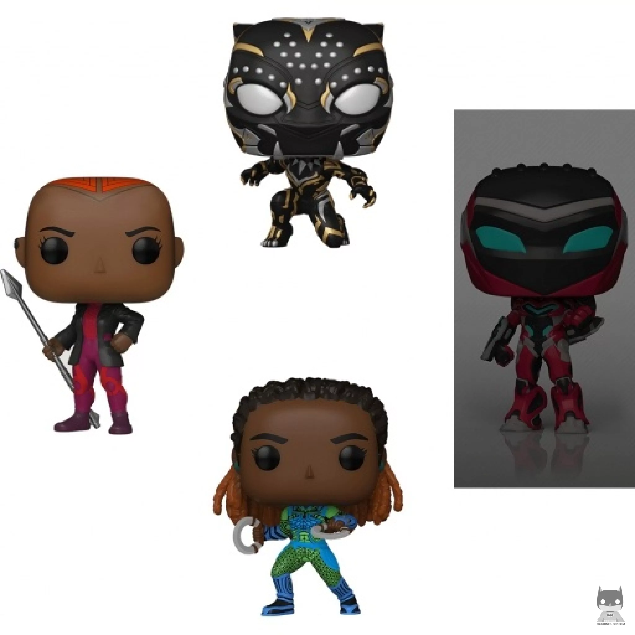 Nakia, Black Panther, Ironheart MK2 & Okoye (Glow in the Dark) Funko Pop! figure (Black Panther: Wakanda Forever)