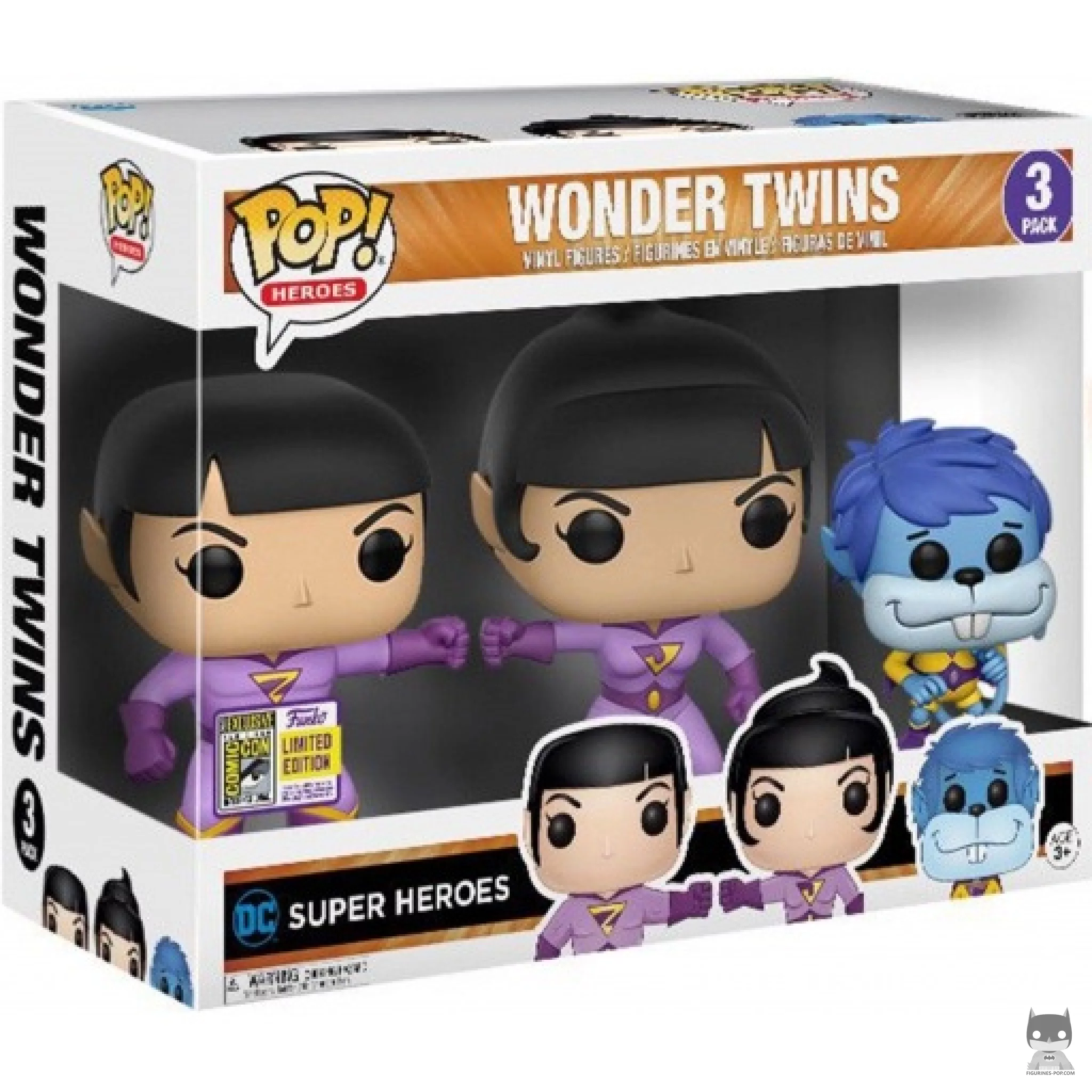 Wonder Twins (Zan, Jayna & Gleek) Funko Pop! figure in its box