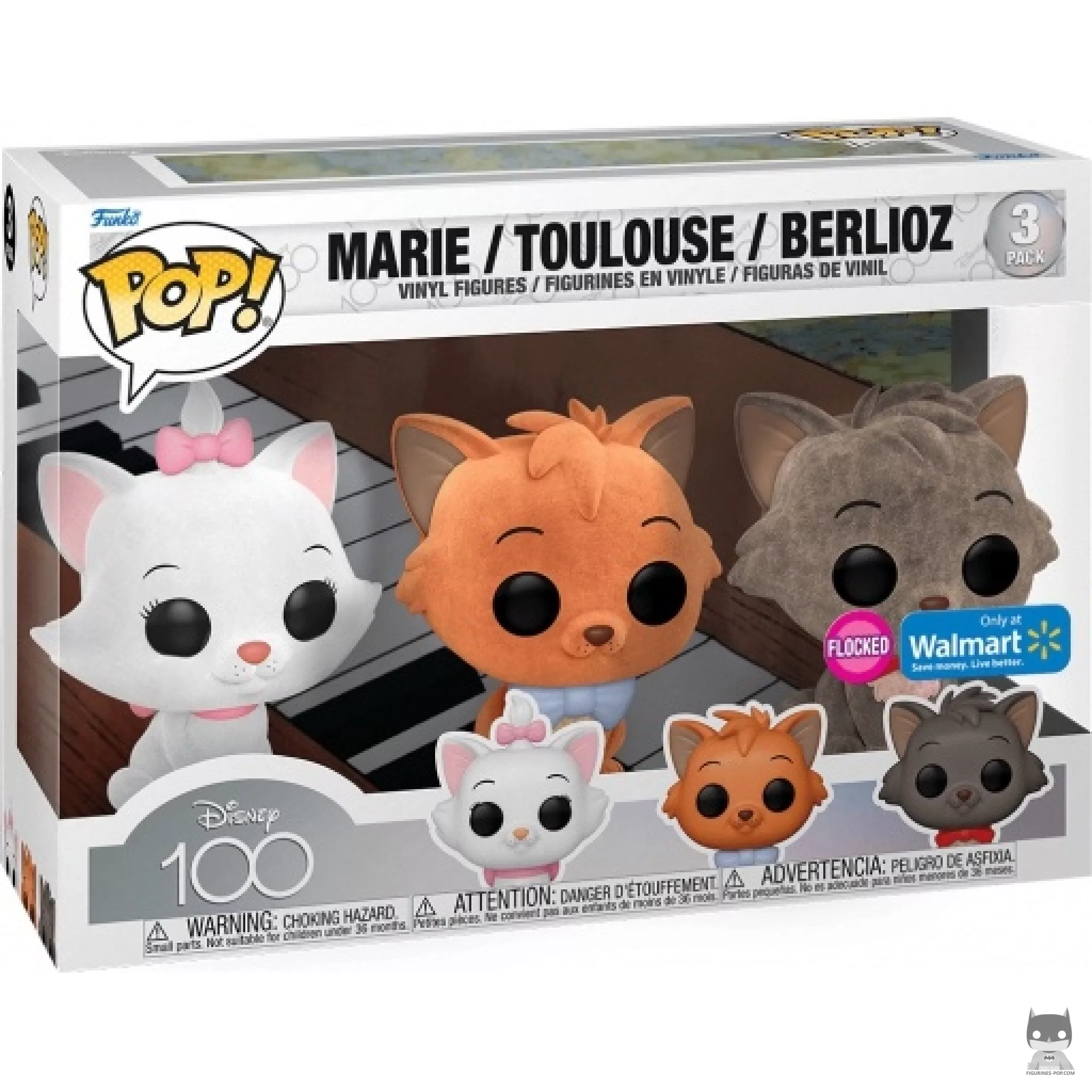 Marie, Toulouse & Berlioz (Flocked) Funko Pop! figure in its box