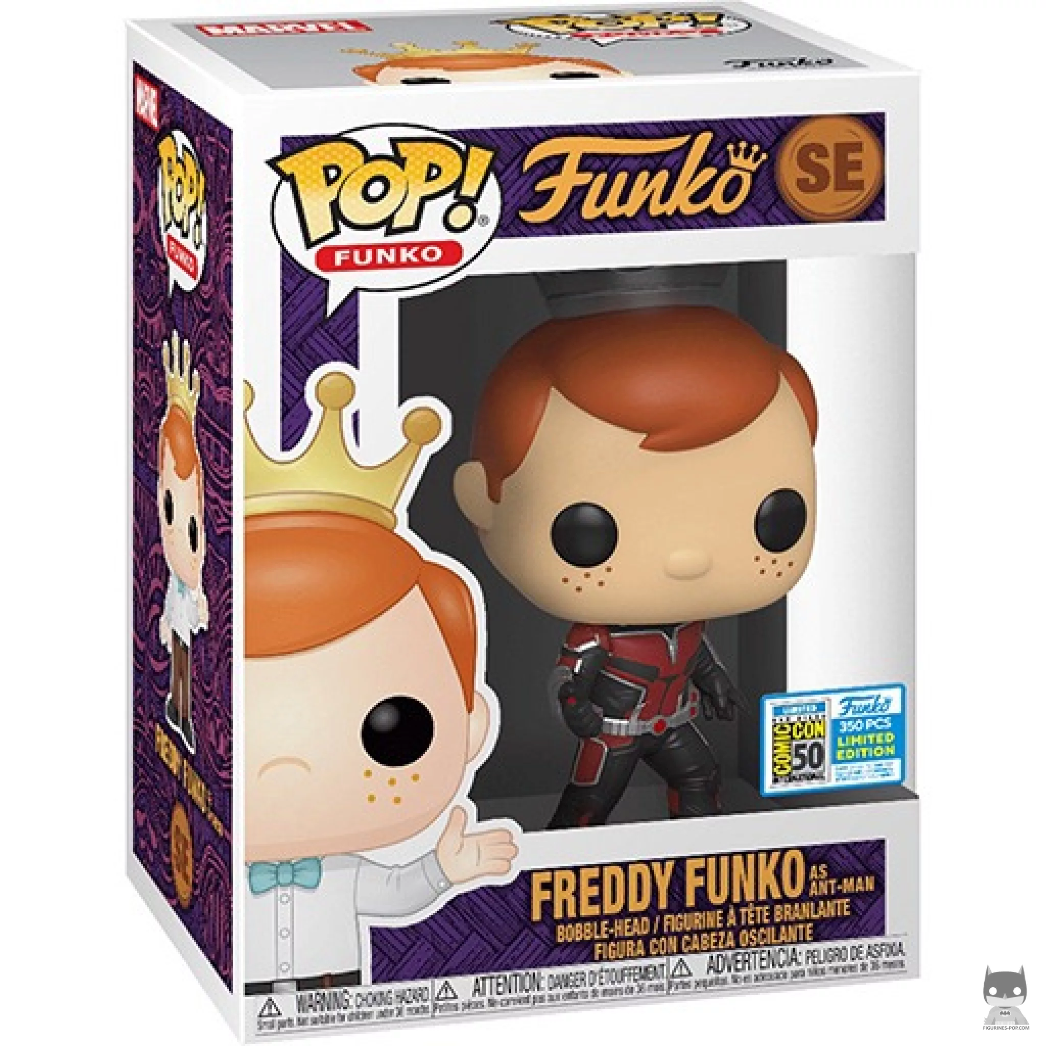 Freddy Funko as Ant-Man Funko Pop! figure in its box