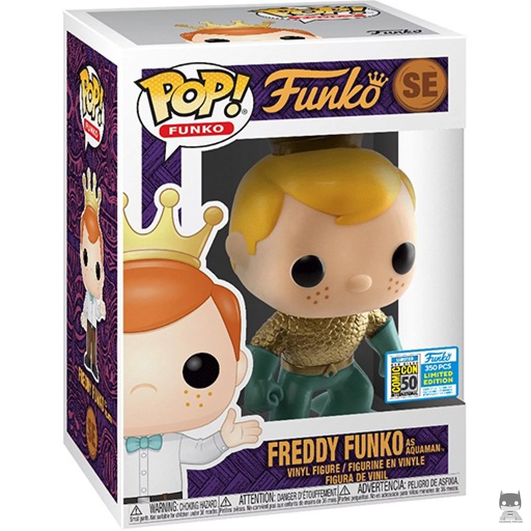 Freddy Funko as Aquaman Funko Pop! figure in its box