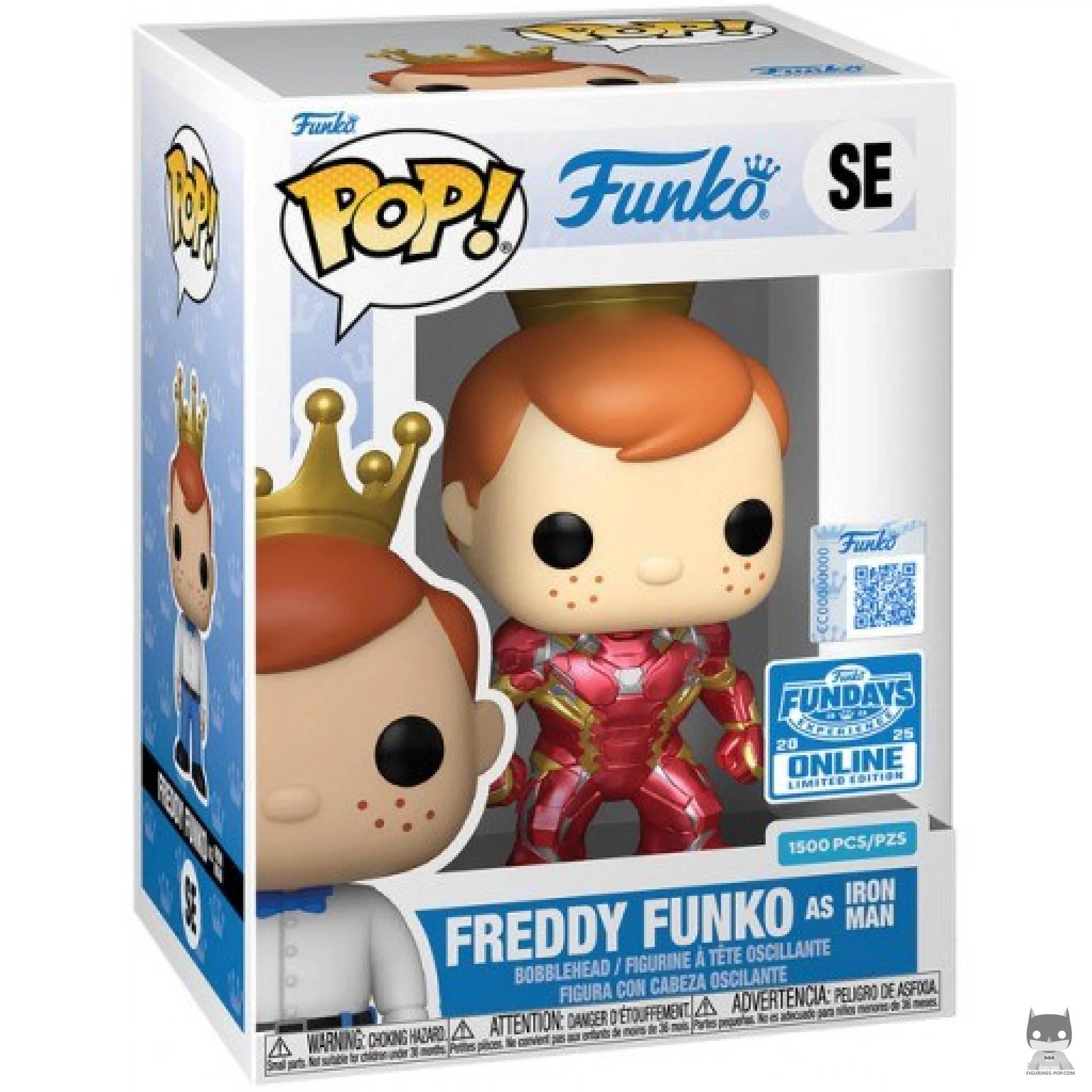 Freddy Funko as Iron Man Funko Pop! figure in its box