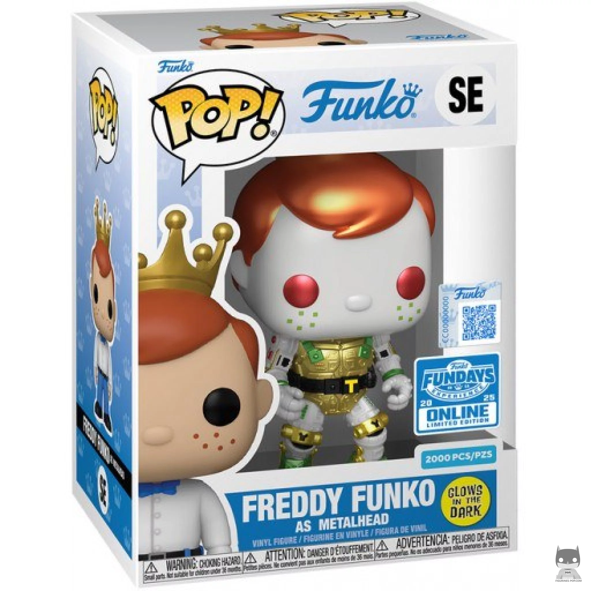 Freddy Funko as Metalhead (Glow in the Dark) Funko Pop! figure in its box