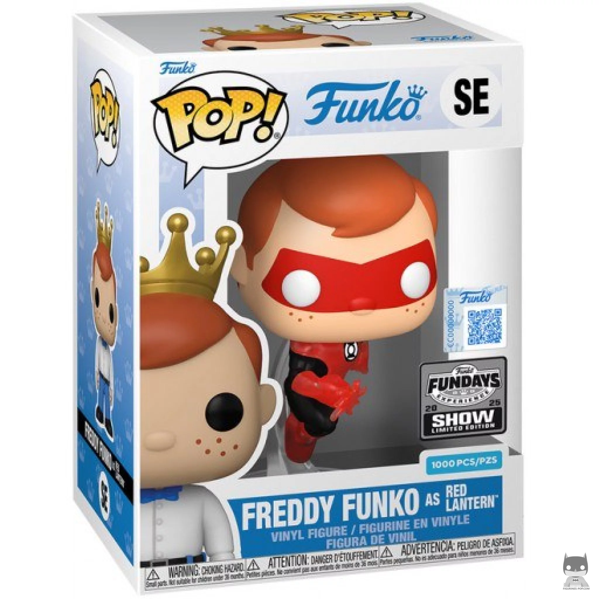 Freddy Funko as Red Lantern (Translucent) Funko Pop! figure in its box