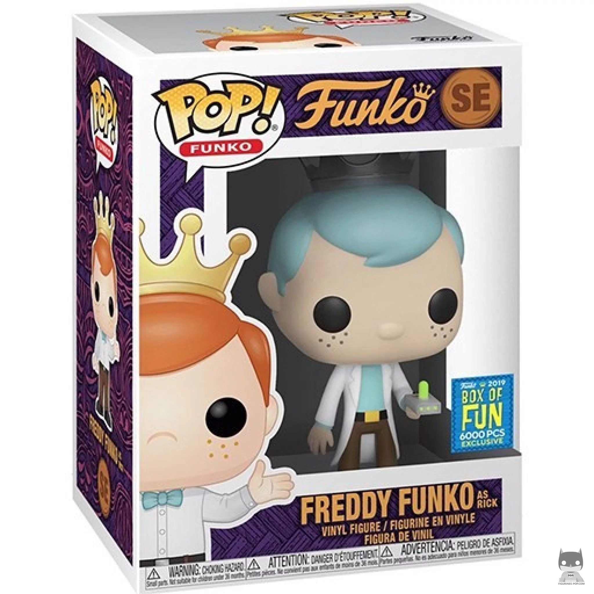 Freddy Funko as Rick Funko Pop! figure in its box