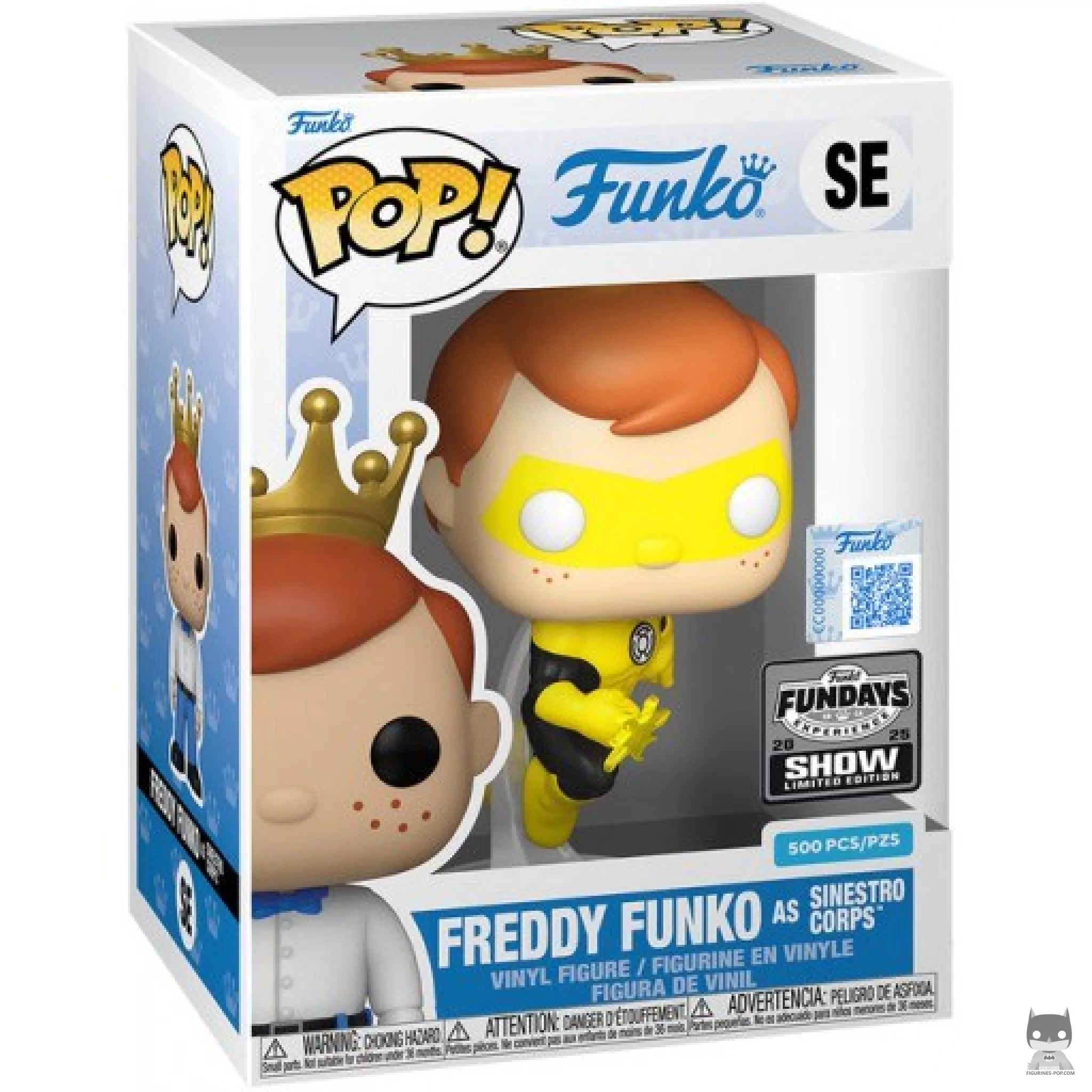 Freddy Funko as Sinestro Corps Funko Pop! figure in its box