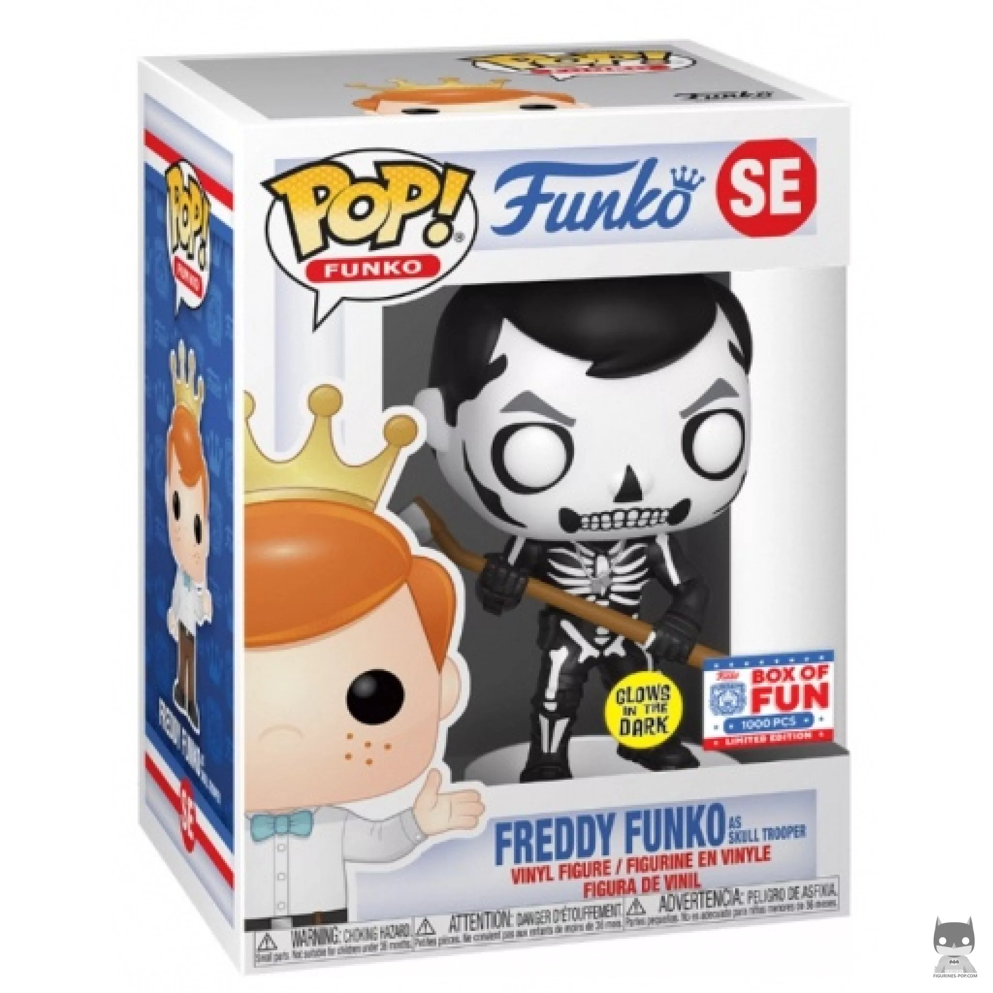 Freddy Funko as Skull Trooper (Glow in the Dark) Funko Pop! figure in its box