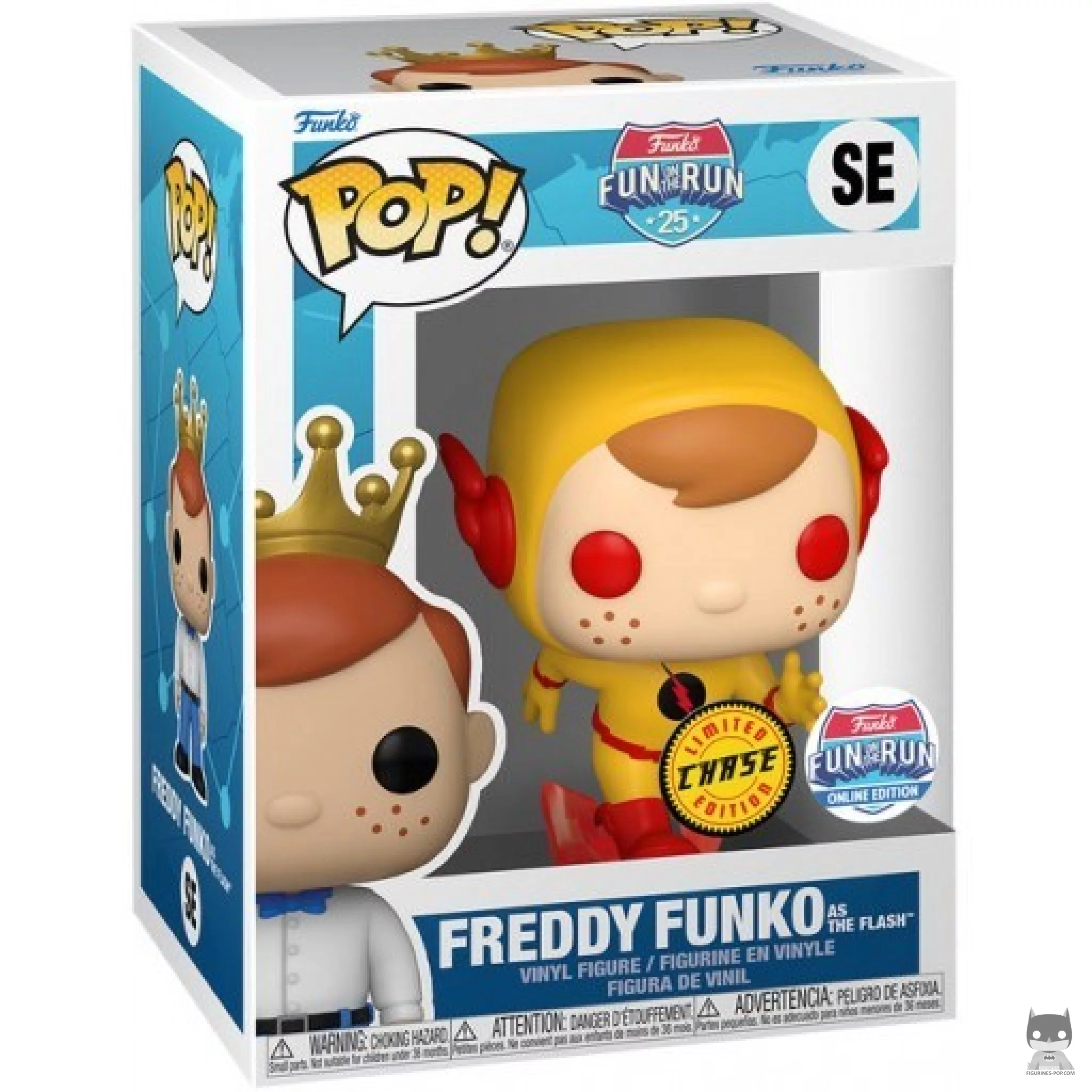 Freddy Funko as The Flash (Chase) Funko Pop! figure in its box