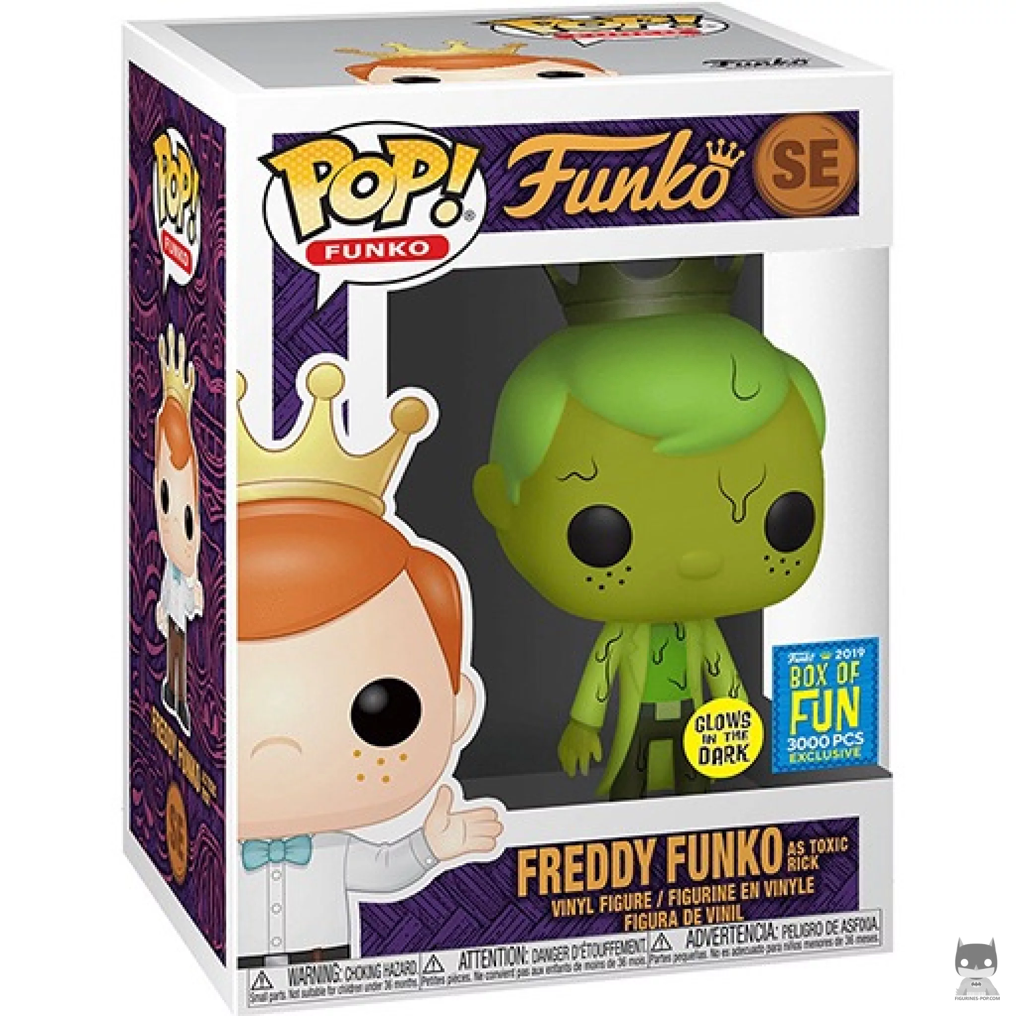 Freddy Funko as Toxic Rick Funko Pop! figure in its box