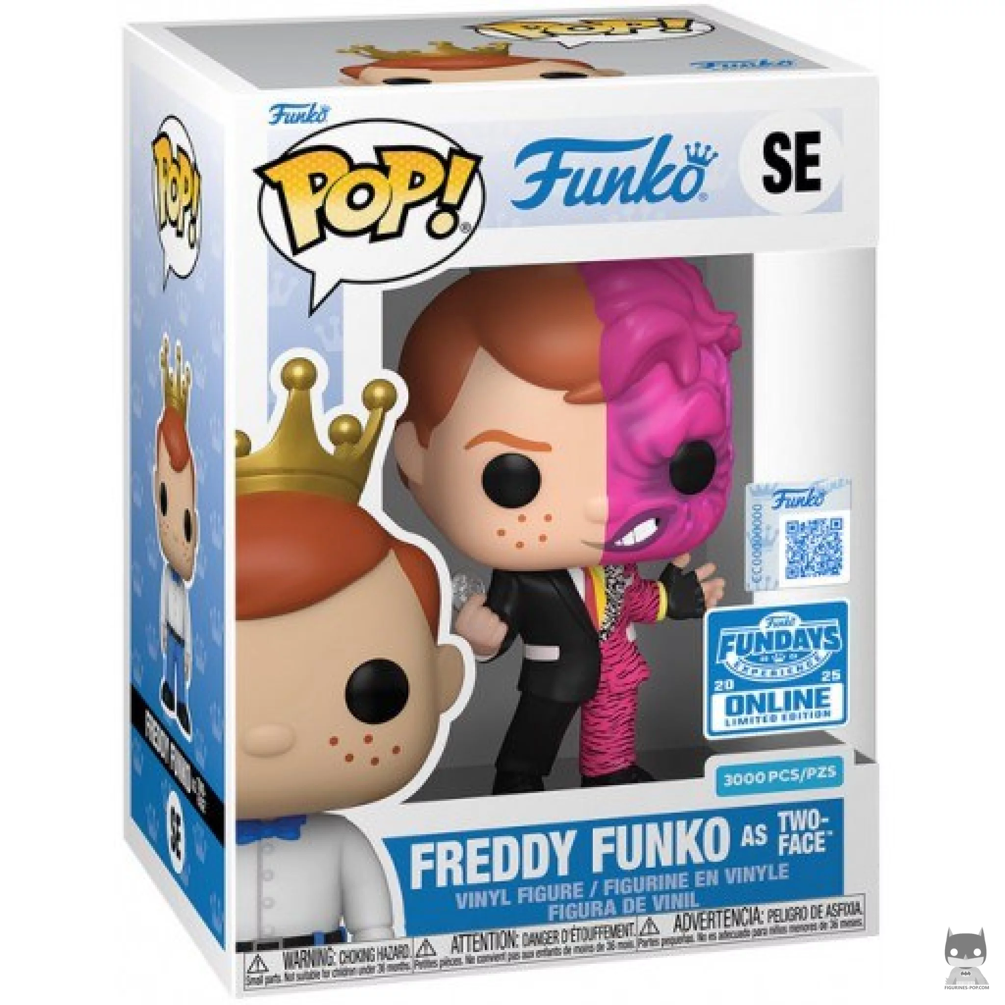 Freddy Funko as Two-Face Funko Pop! figure in its box