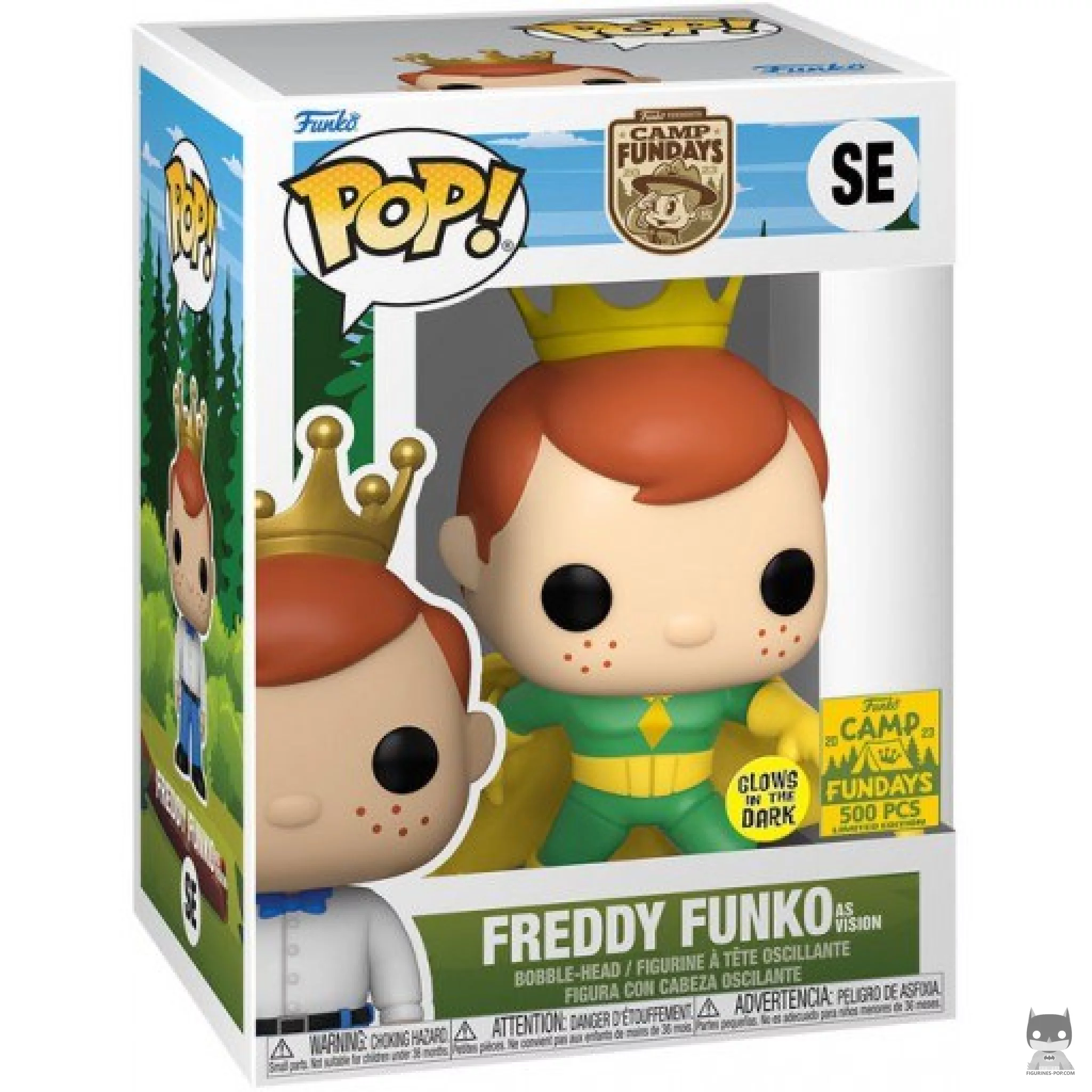 Freddy Funko as Vision (Glow in the Dark) Funko Pop! figure in its box