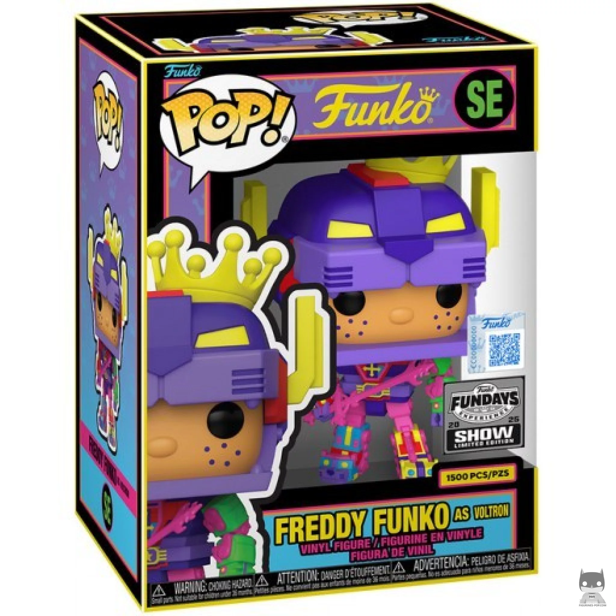 Freddy Funko as Voltron (Black Light) Funko Pop! figure in its box