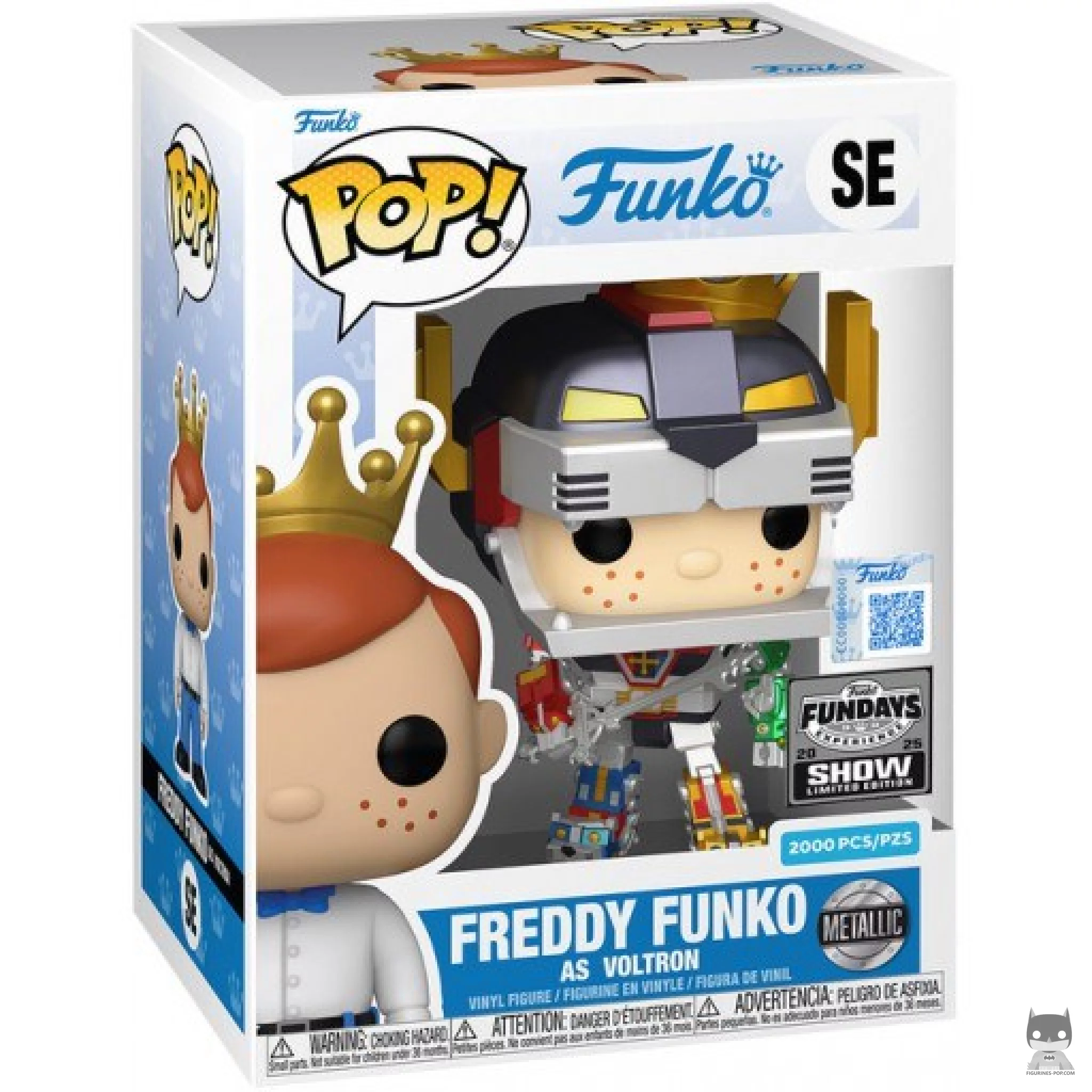 Freddy Funko as Voltron (Metallic) Funko Pop! figure in its box