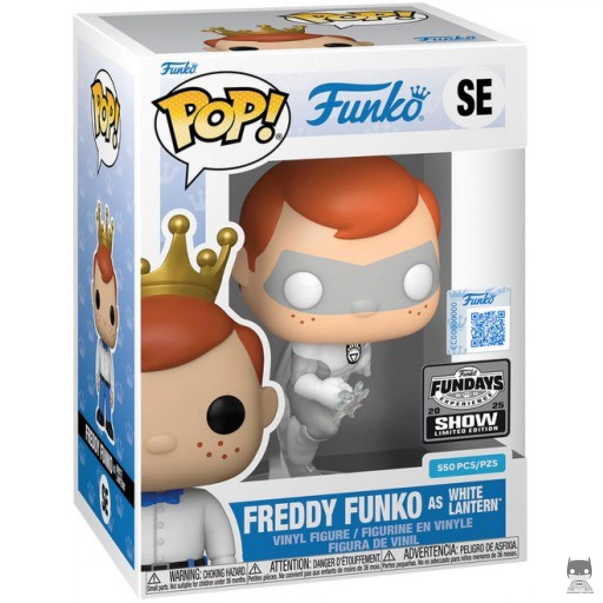 Freddy Funko as White Lantern Funko Pop! figure in its box