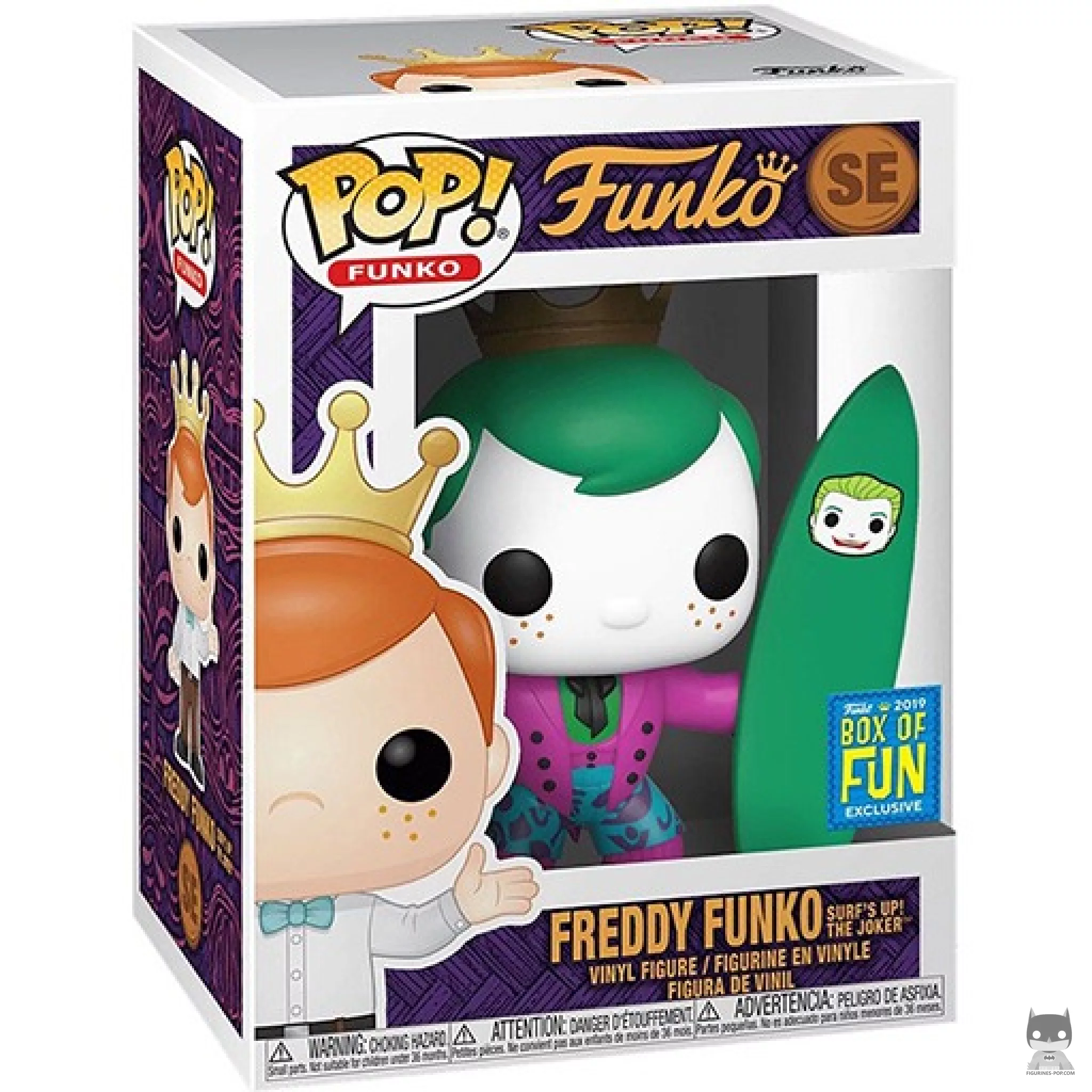 Freddy Funko Surf's Up! The Joker Funko Pop! figure in its box