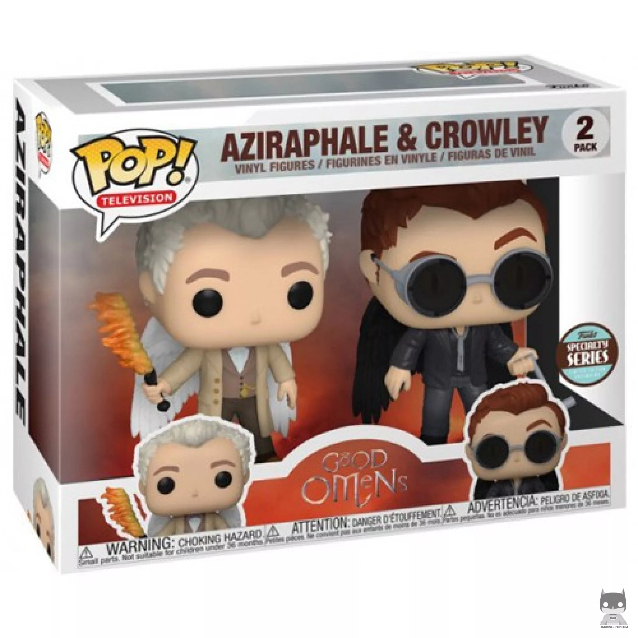 Aziraphale & Crowley Funko Pop! figure in its box