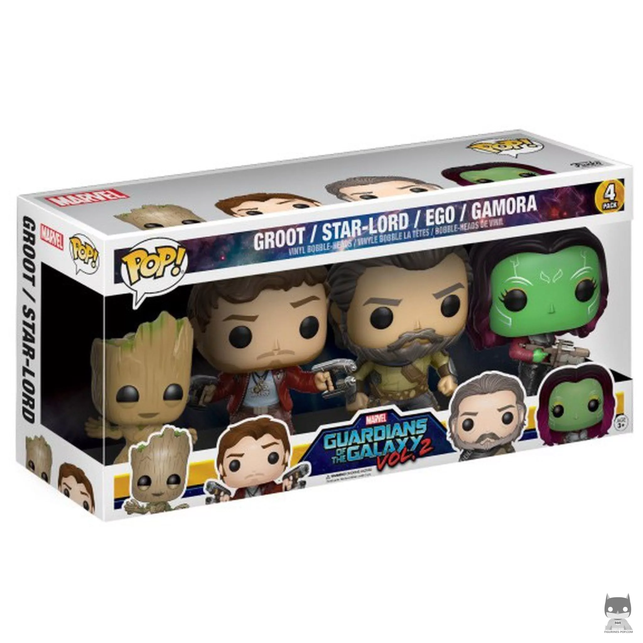 Groot, Star-Lord, Ego & Gamora Funko Pop! figure in its box