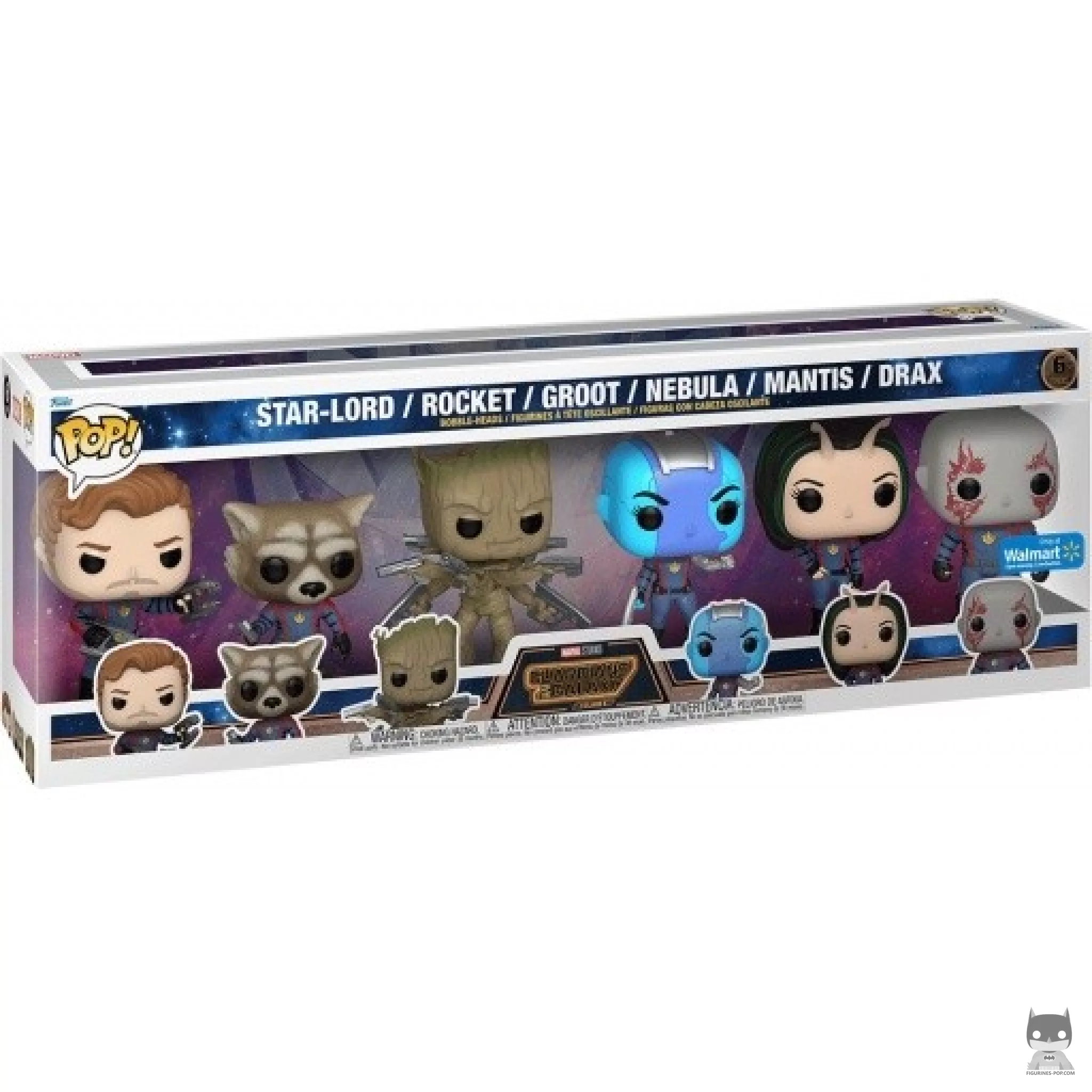 Star-Lord, Rocket, Groot, Nebula, Mantis & Drax Funko Pop! figure in its box