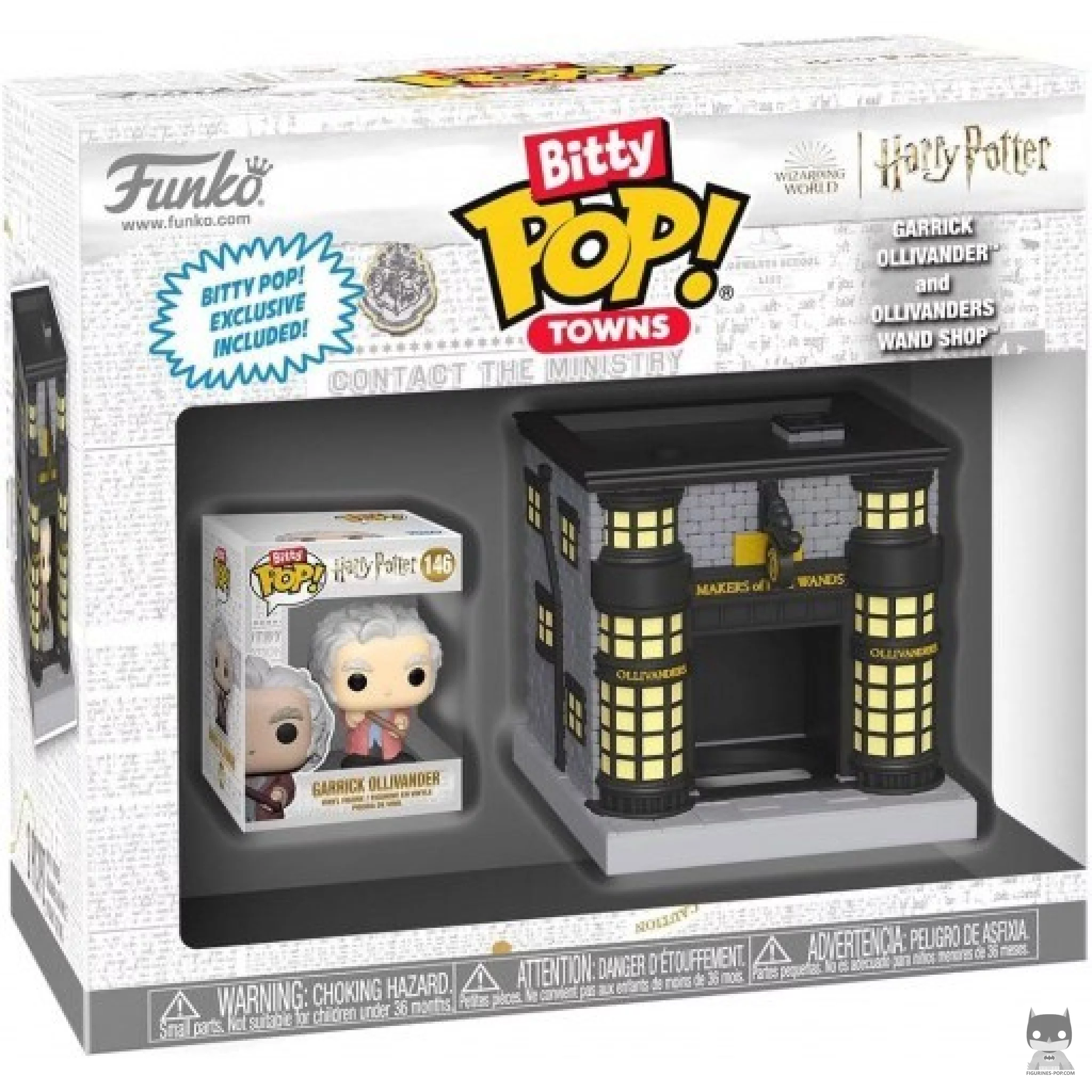 Garrick Ollivander and Ollivander's Wand Shop Funko Pop! figure in its box