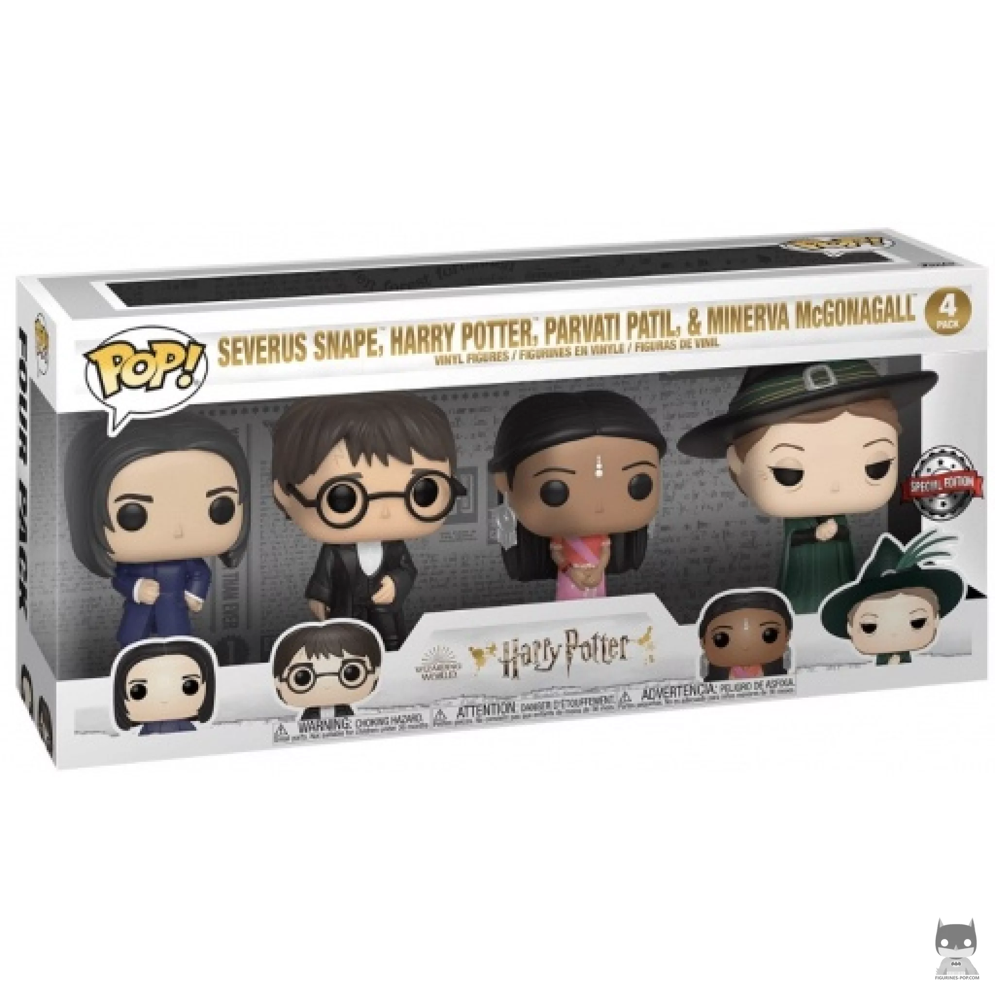 Severus Snape, Harry Potter, Parvati Patil, & Minerva McGonagall Funko Pop! figure in its box