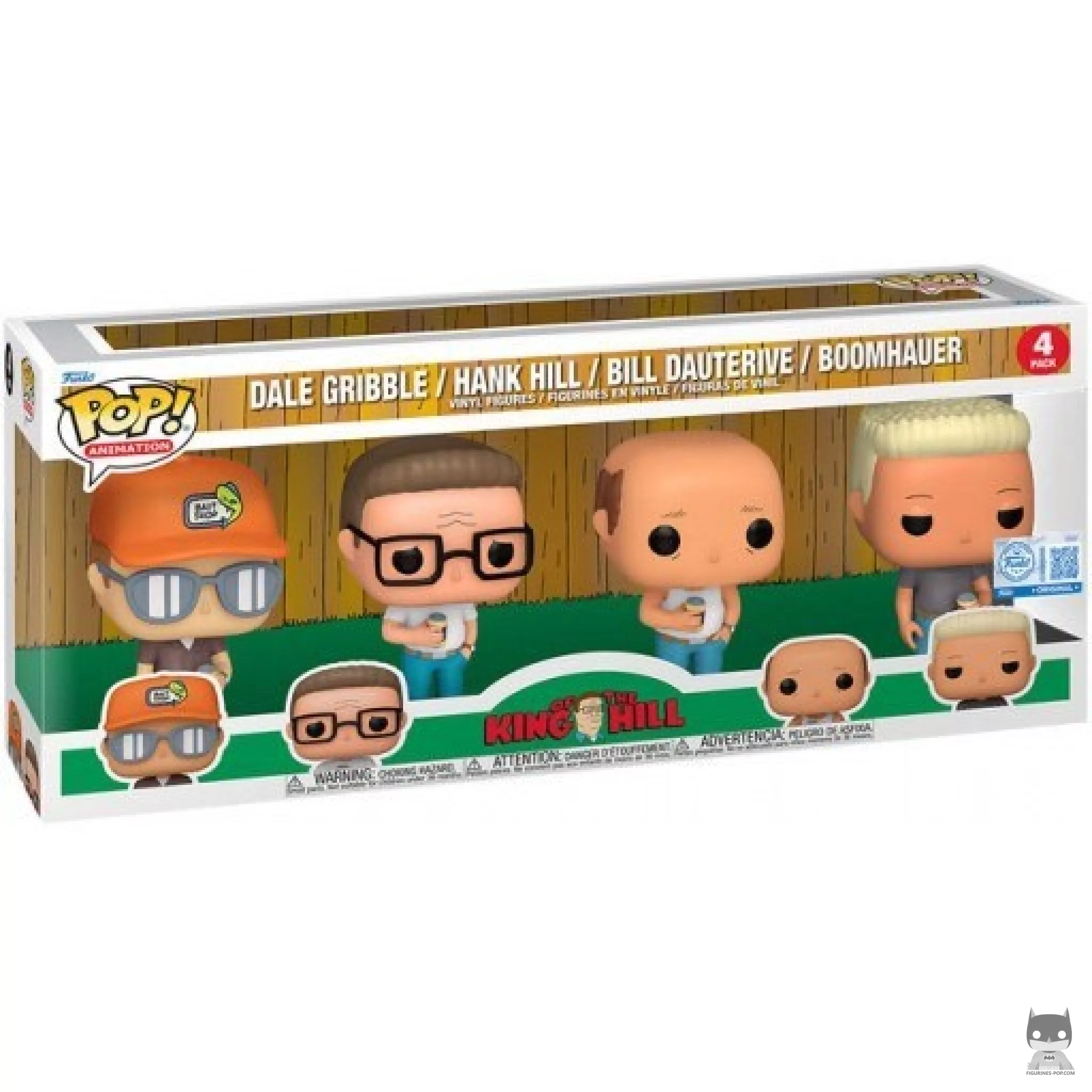 Dale Gribble, Hank Hill, Bill Dauterive & Boomhauer Funko Pop! figure in its box