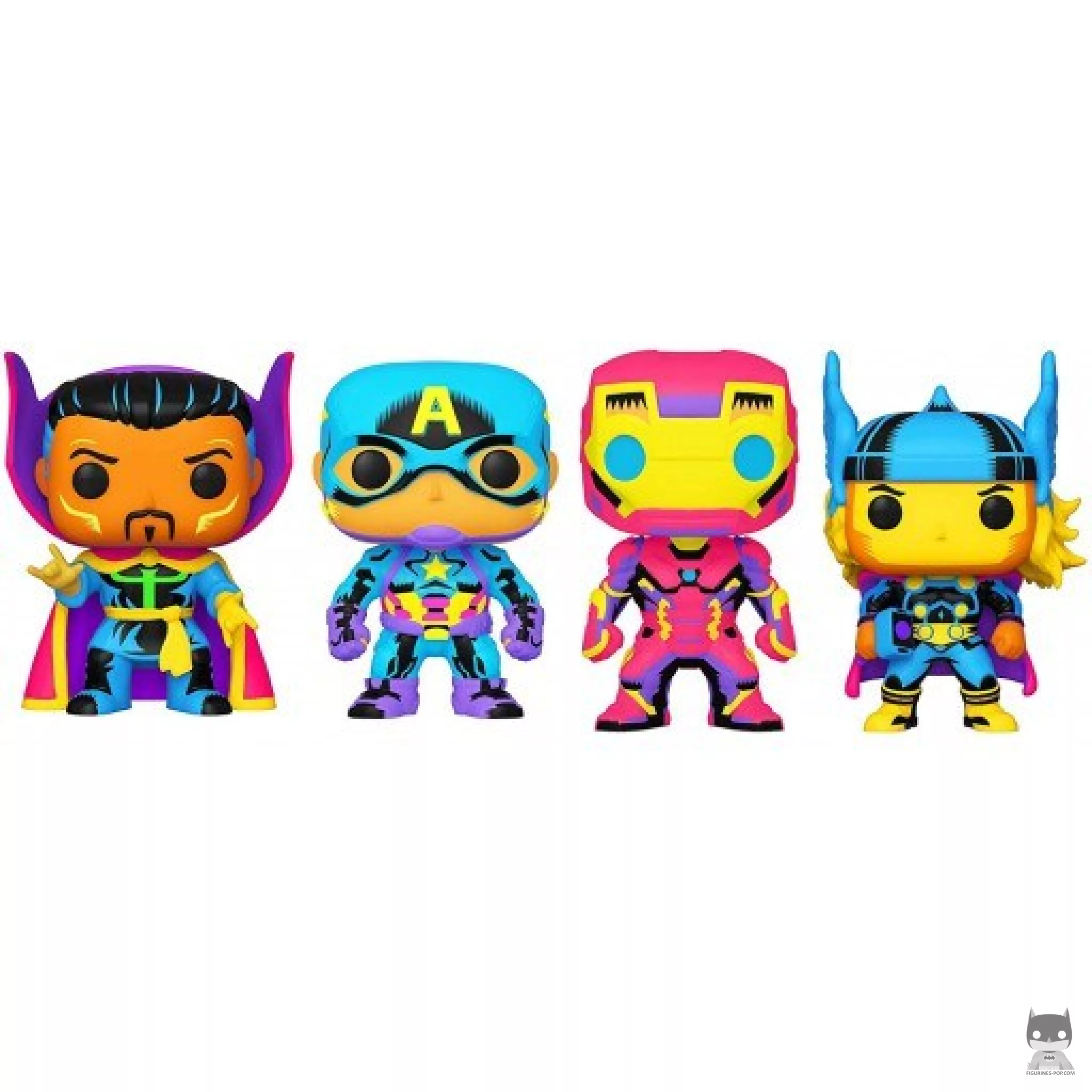 Captain America, Iron Man, Thor & Doctor Strange (Blacklight) Funko Pop! figure (Marvel Comics)