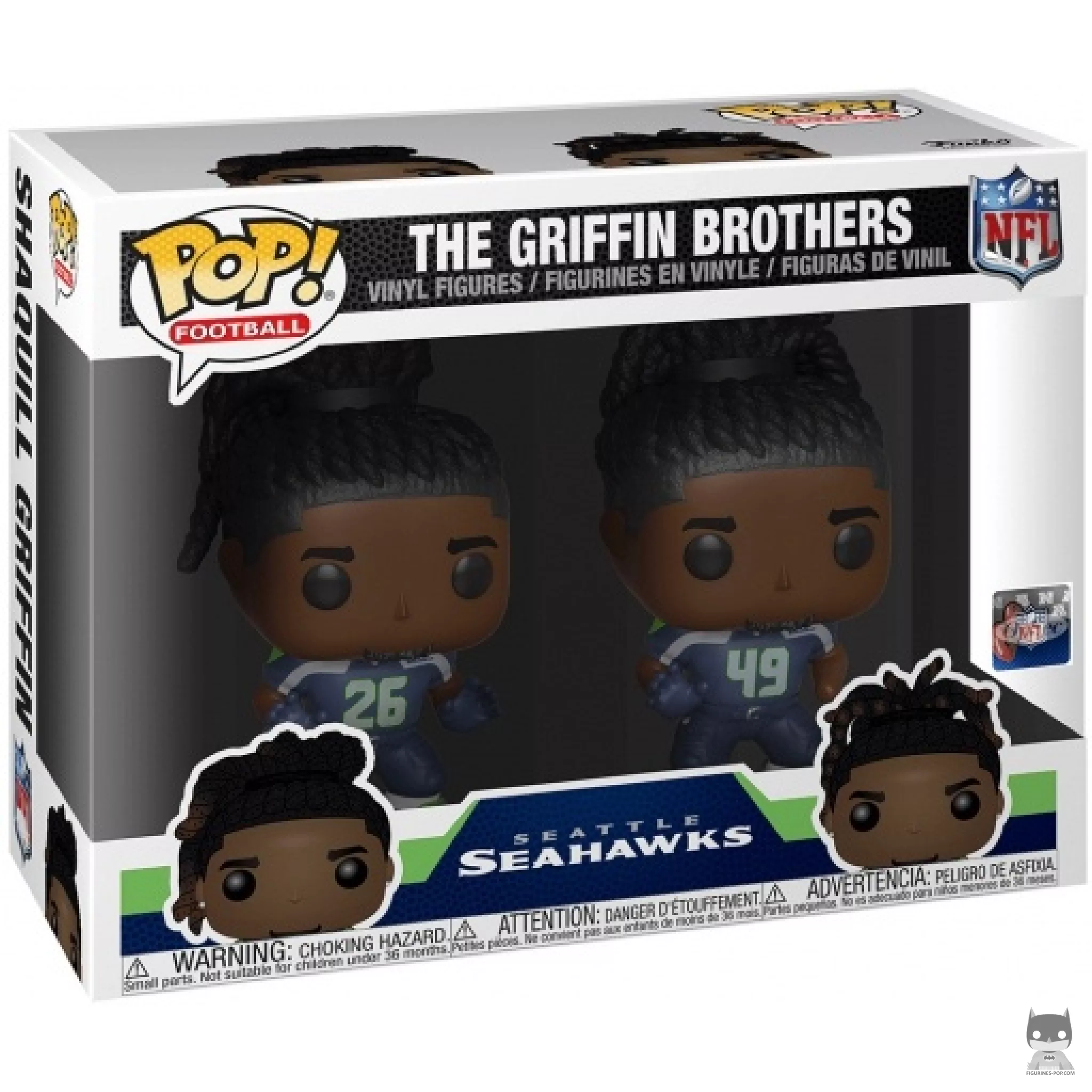 The Griffin Brothers Seahawks Funko Pop! figure in its box