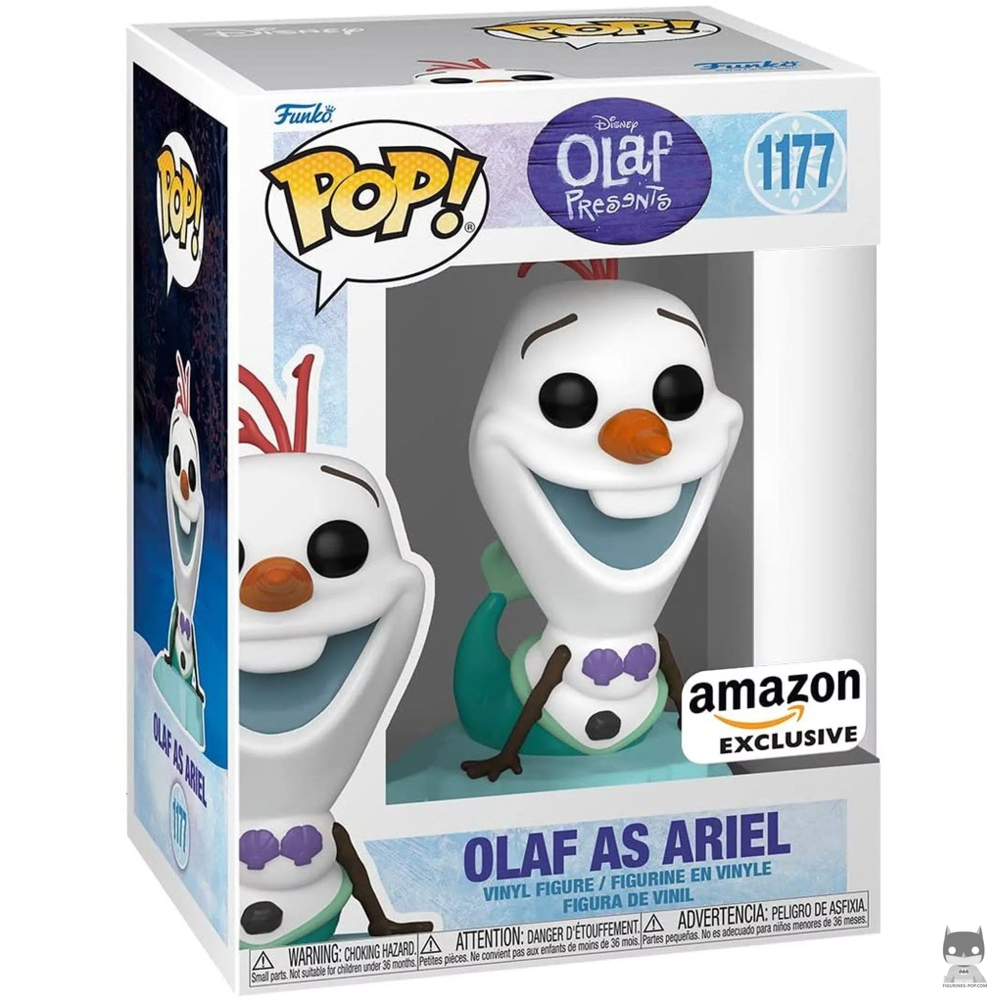 Olaf as Ariel Funko Pop! figure in its box