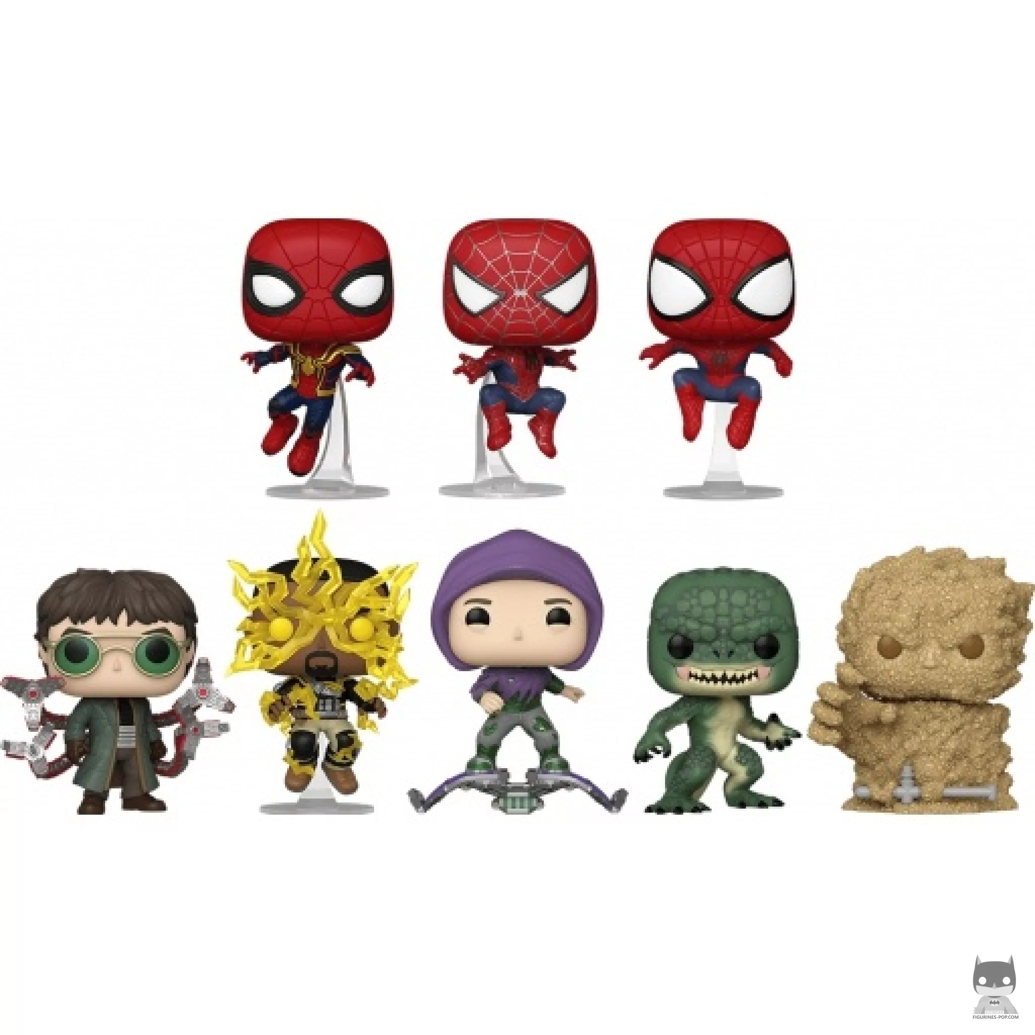 Spider-Man, Friendly Neighborhood Spider-Man, The Amazing Spider-Man, Doc Ock, Electro, Green Goblin, The Lizard & Sandman Funko Pop! figure (Spider-Man: No way Home)
