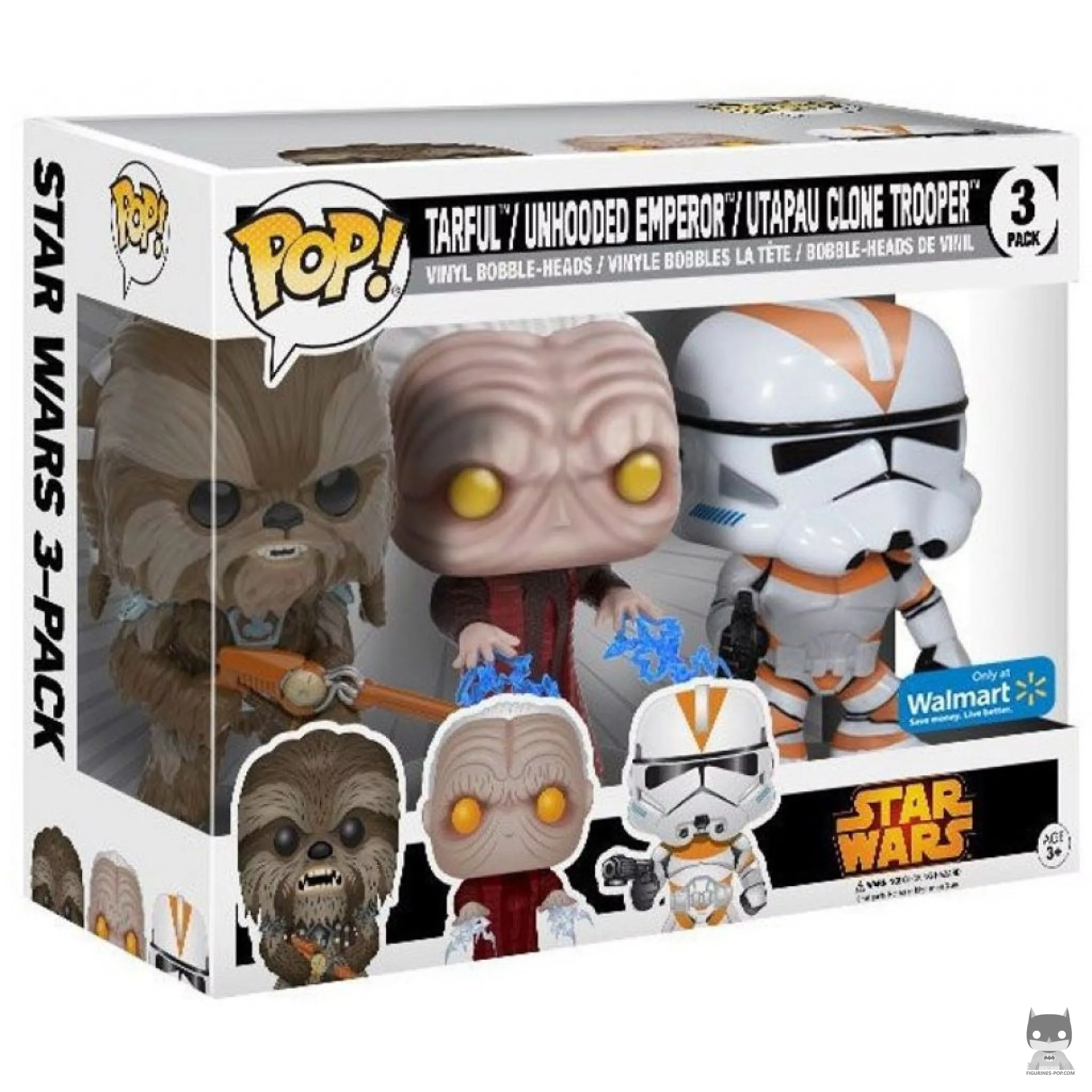 Tarful, Unhood Emperor & Utapau Clone Trooper Funko Pop! figure in its box