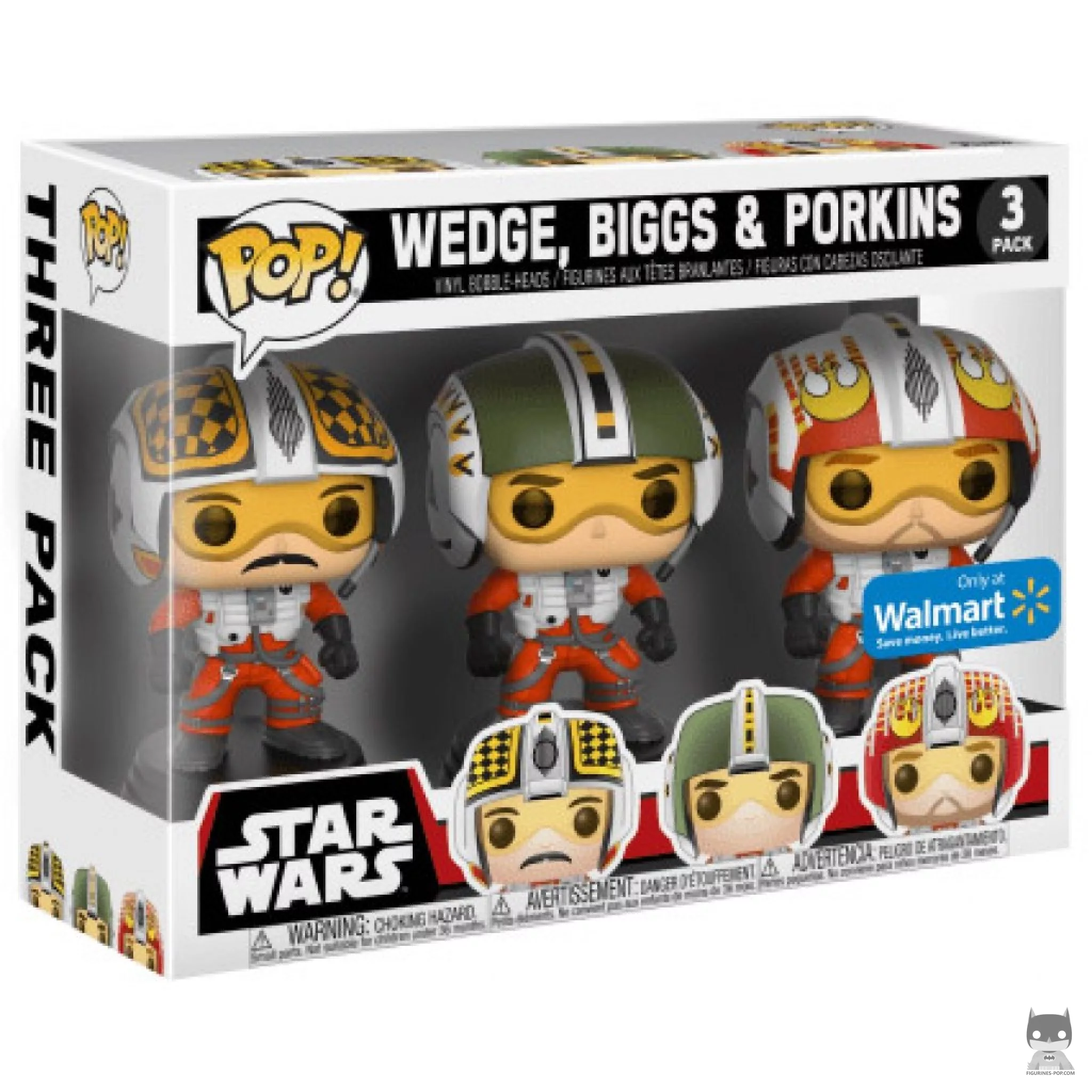 Wedge, Biggs & Porkins Funko Pop! figure in its box