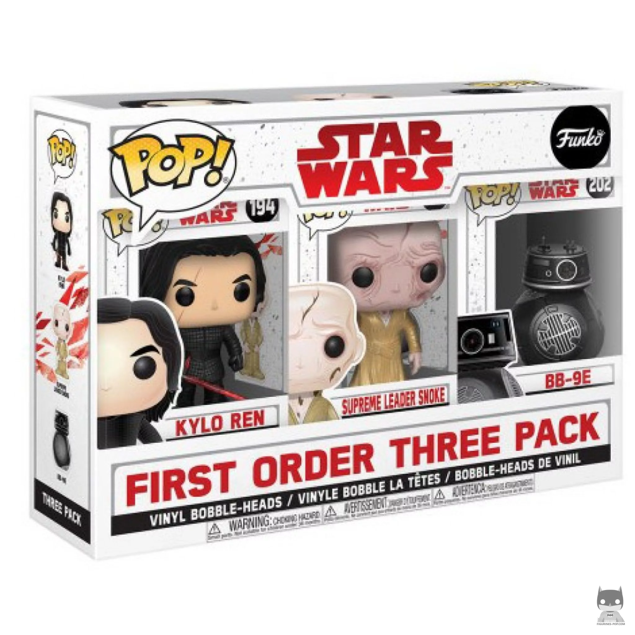 Bad Guys (Kylo Ren, Supreme Leader Snoke & BB-9E) Funko Pop! figure in its box