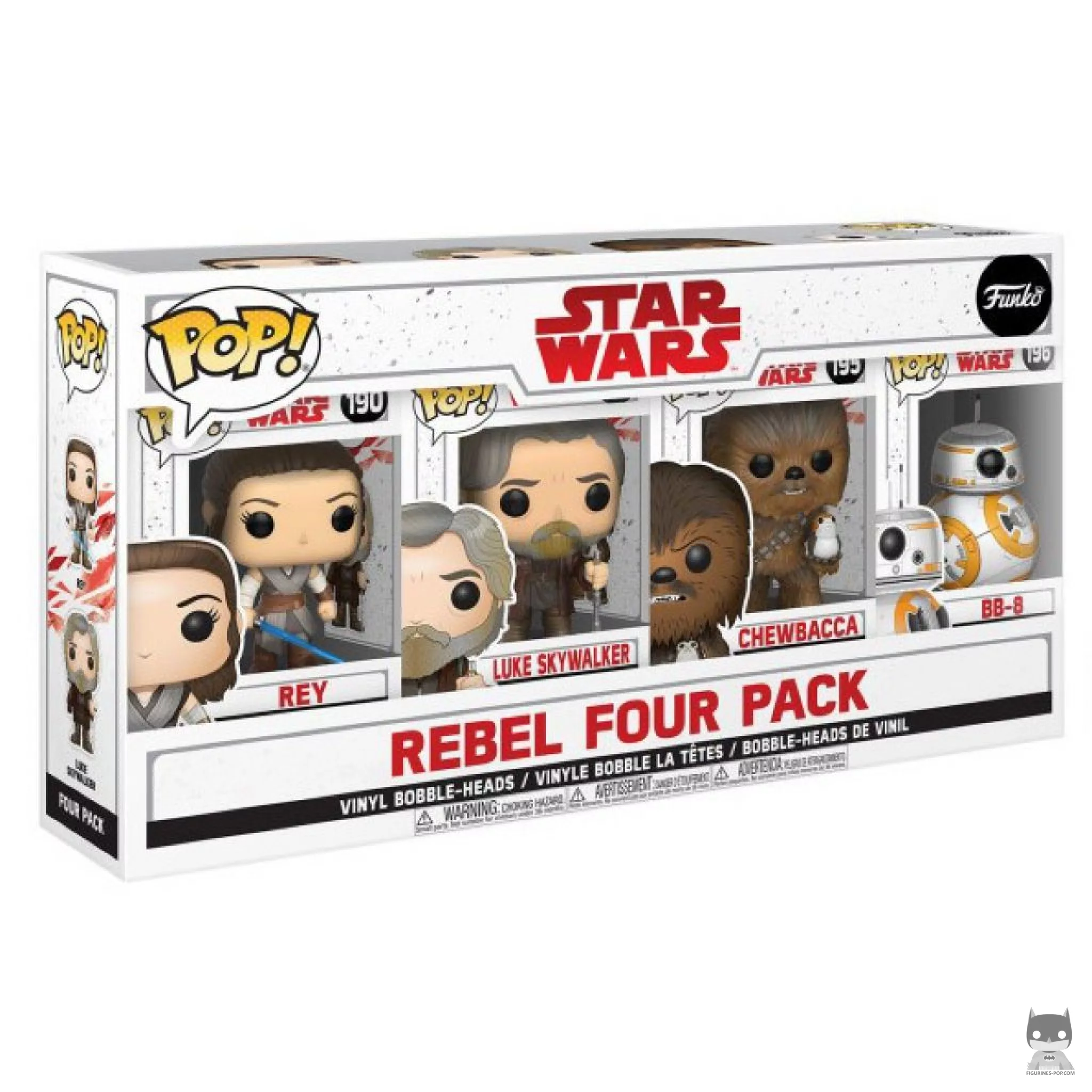 Good Guys (Rey, Luke Skywalker, Chewbacca & BB-8) Funko Pop! figure in its box