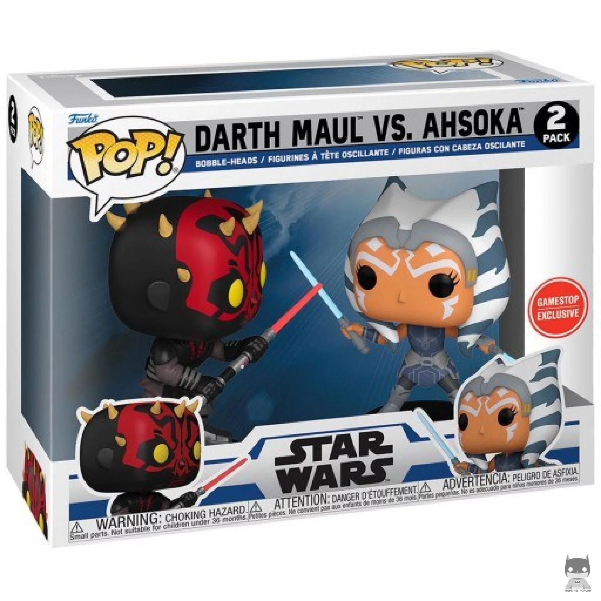 Darth Maul vs Ahsoka Funko Pop! figure in its box