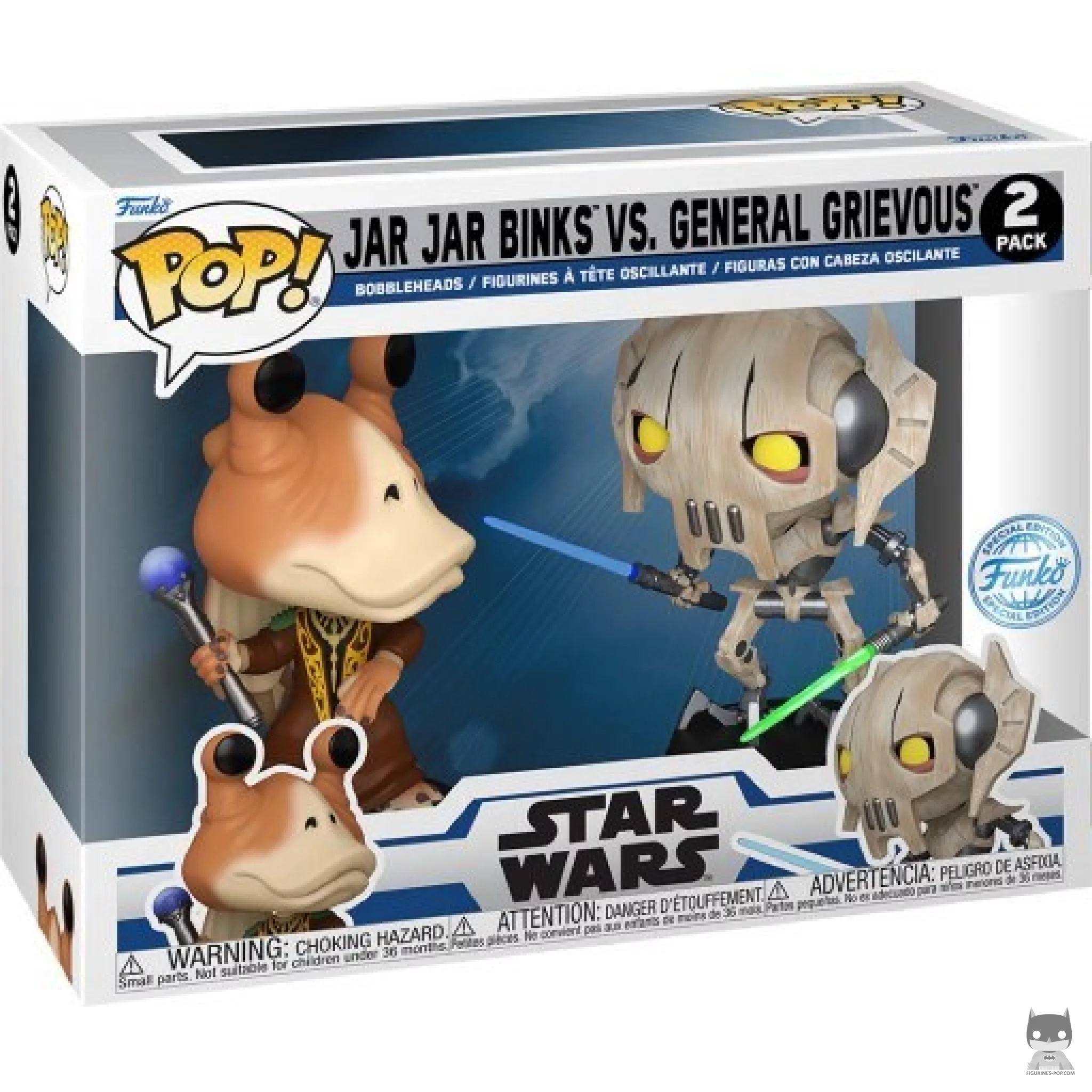 Jar Jar Binks vs General Grievous Funko Pop! figure in its box