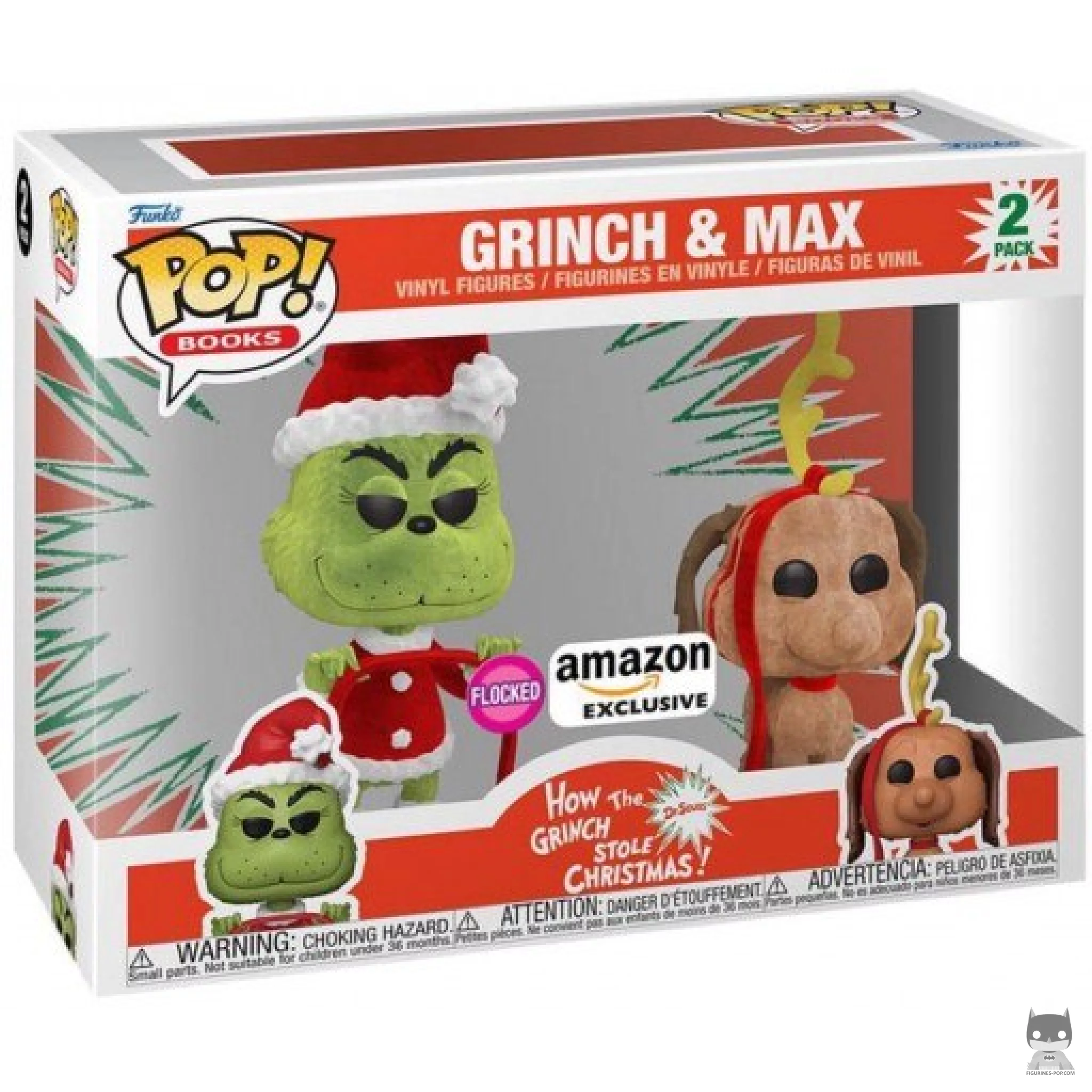 Grinch & Max (Flocked) Funko Pop! figure in its box