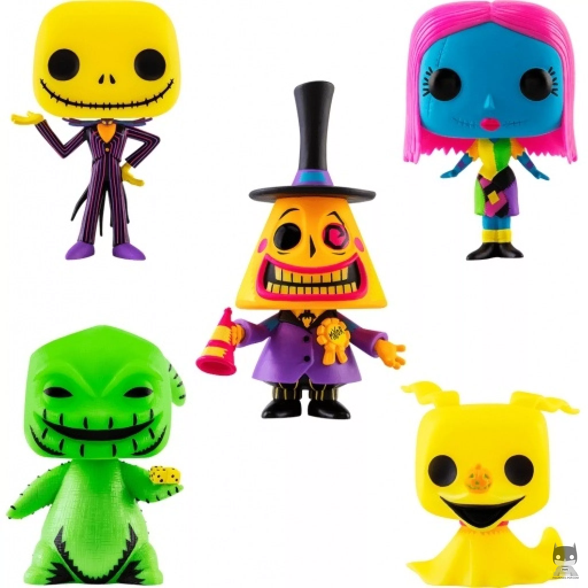 Jack Skellington, Mayor, Oogie Boogie, Sally & Zero (Blacklight) Funko Pop! figure (The Nightmare Before Christmas)