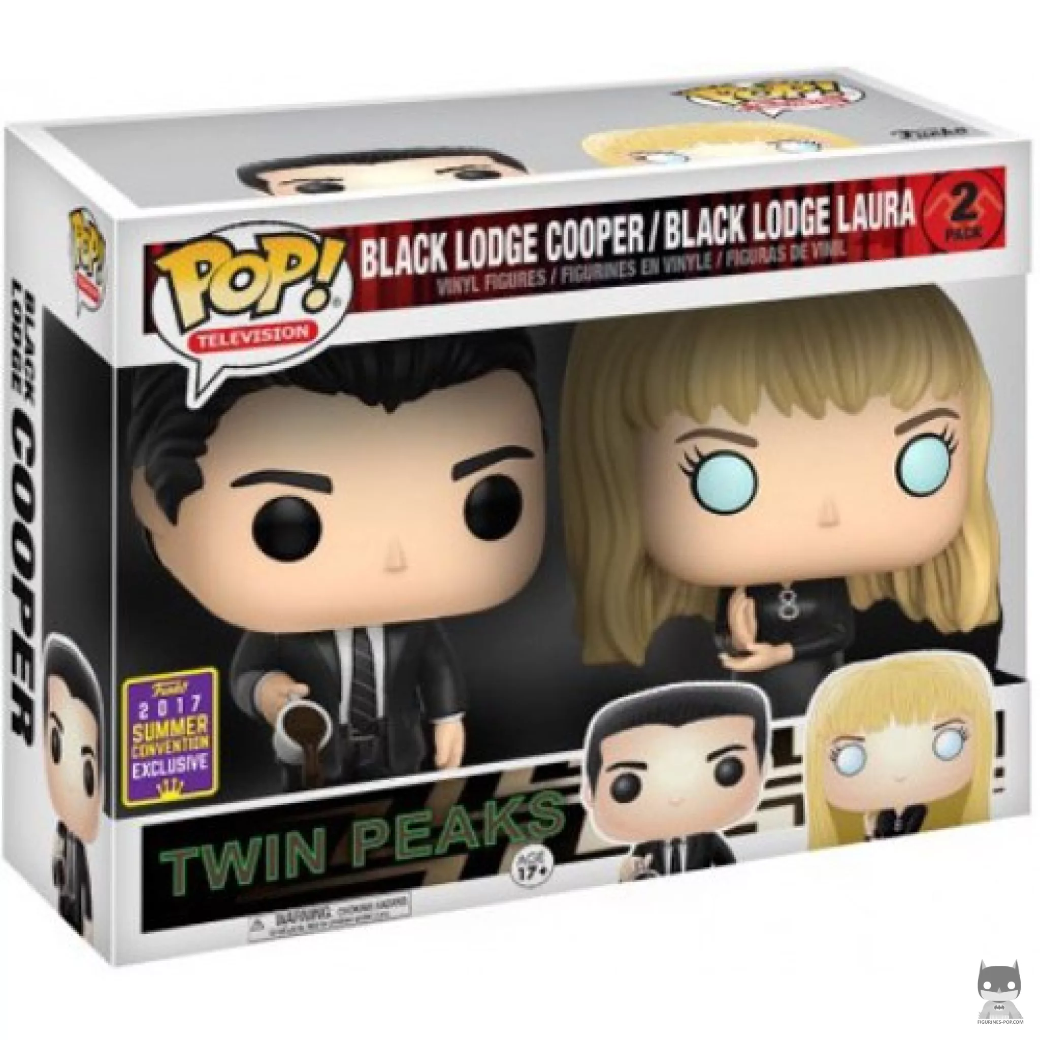 Black Lodge Cooper & Black Lodge Laura Funko Pop! figure in its box