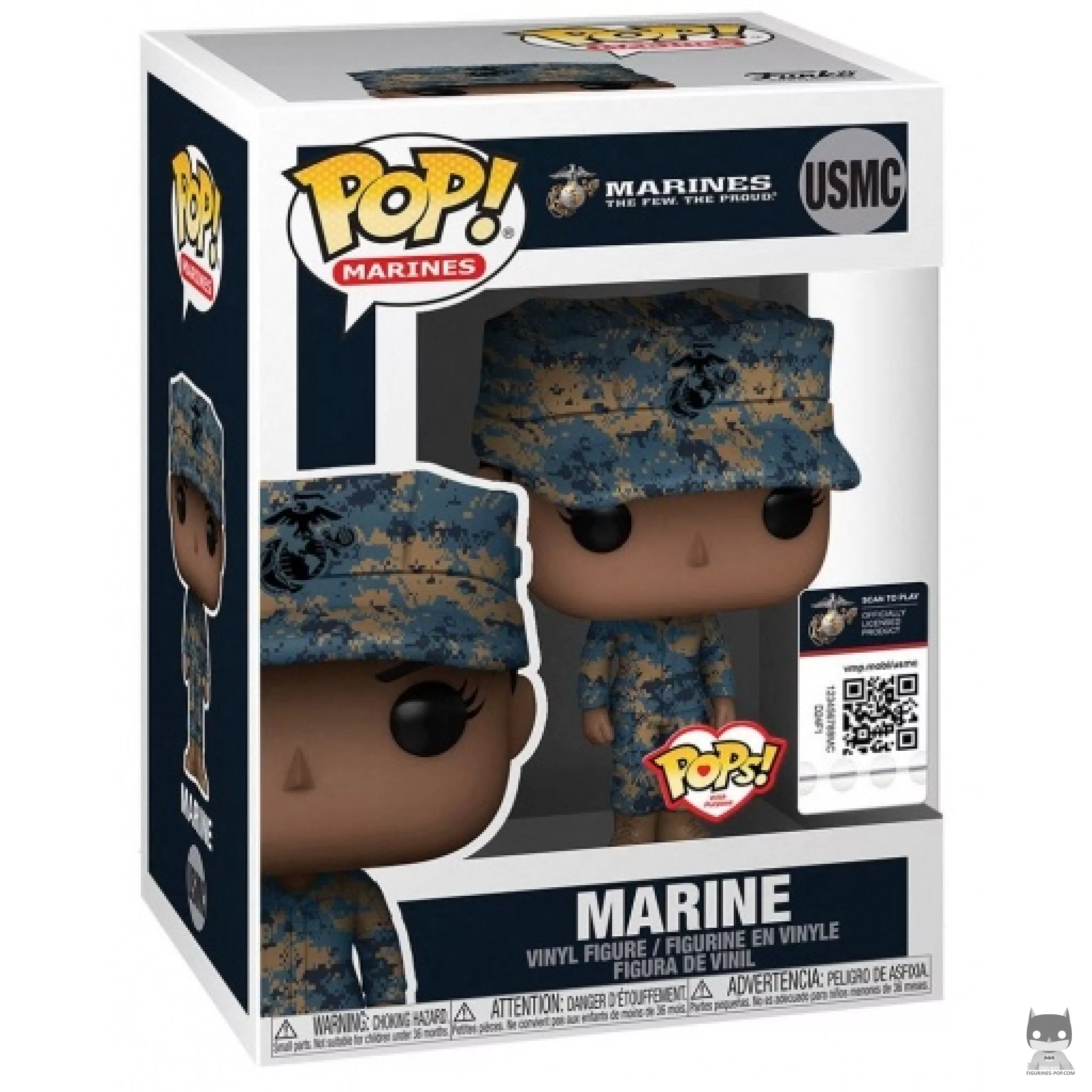 Marine Female (African American) Funko Pop! figure in its box