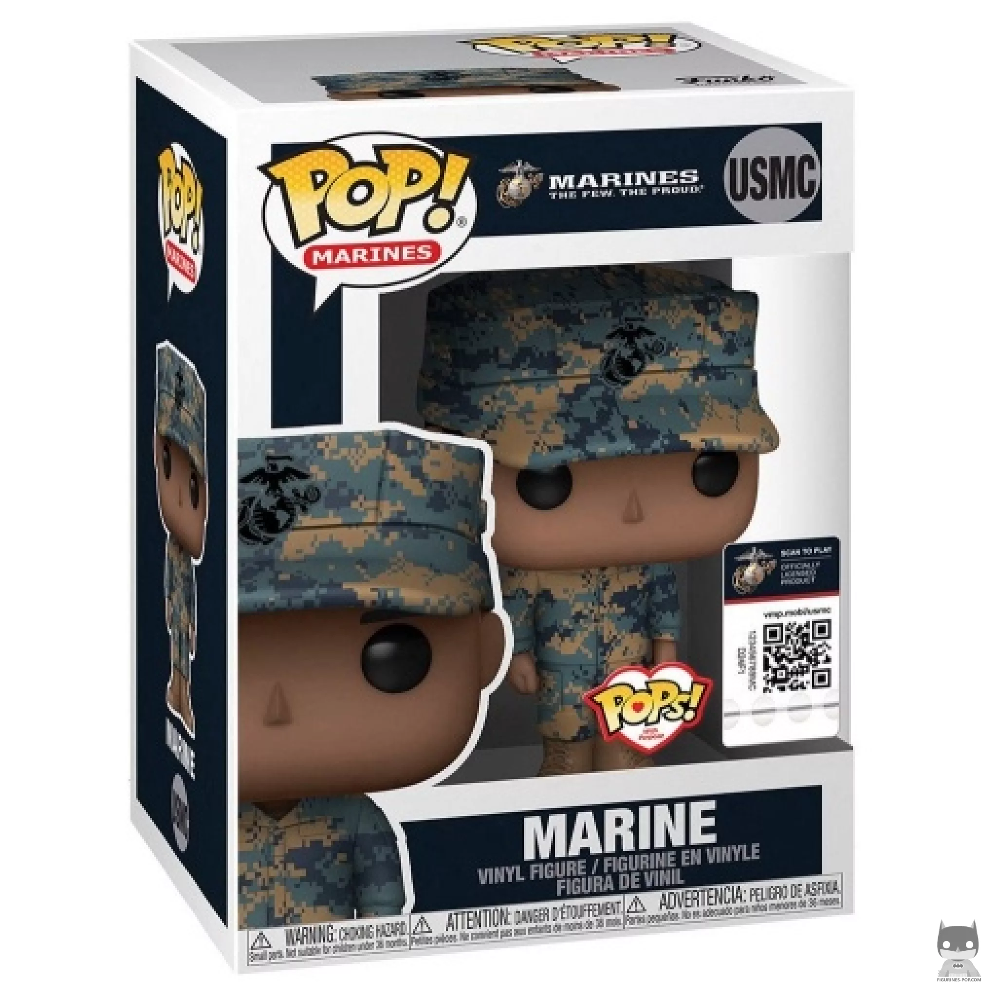 Marine Male (African American) Funko Pop! figure in its box