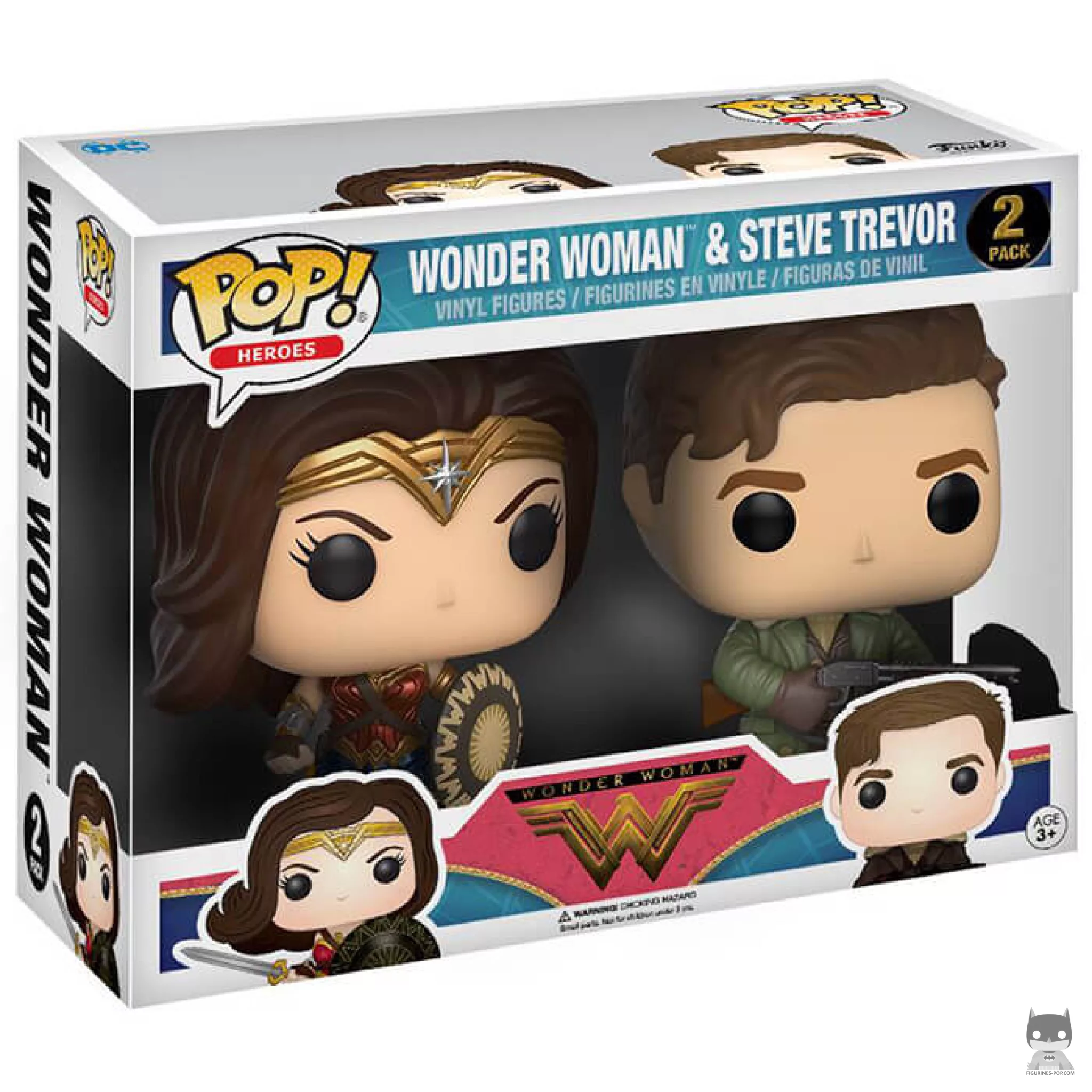 Wonder Woman & Steve Trevor Funko Pop! figure in its box