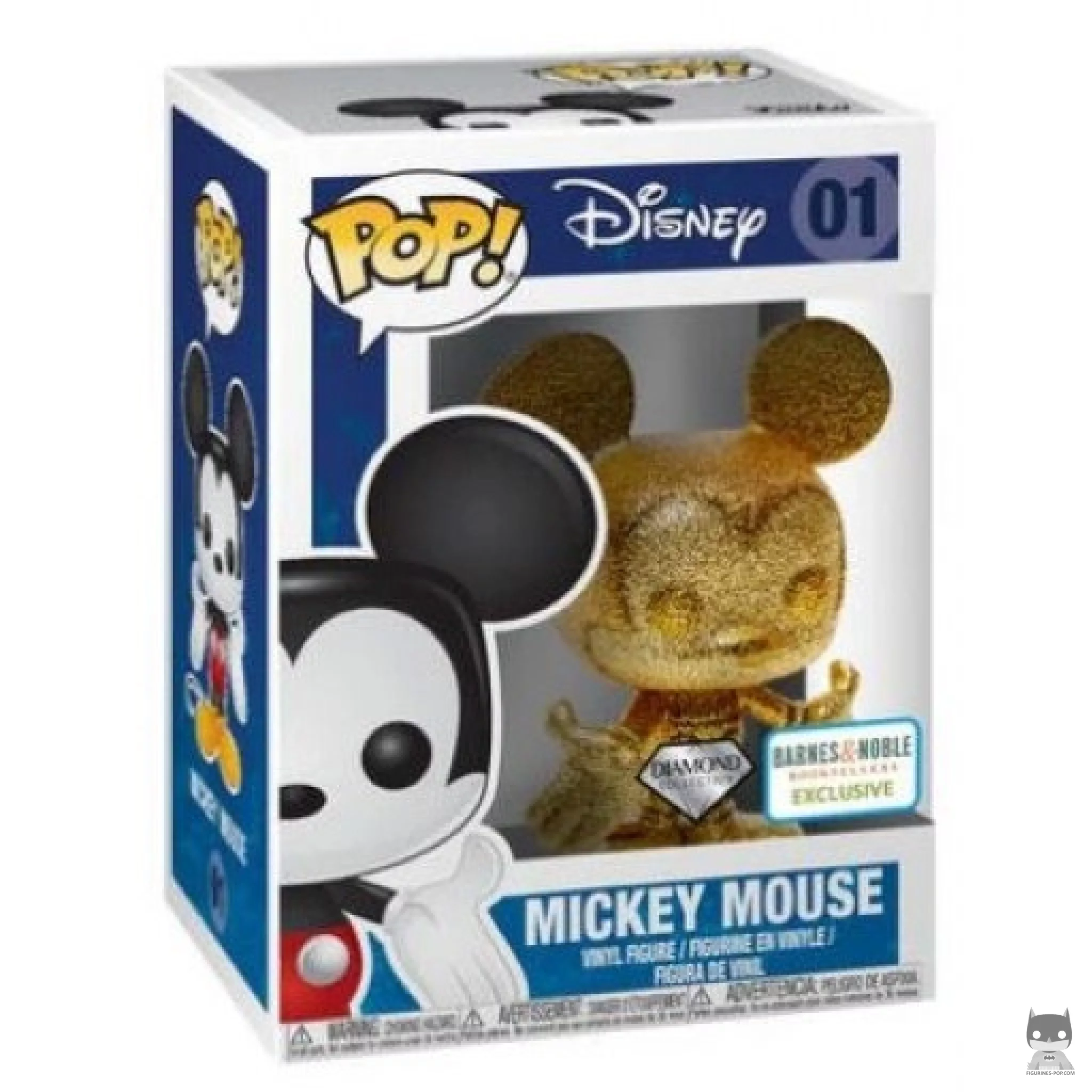 Mickey Mouse (Gold & Diamond Glitter) Funko Pop! figure in its box
